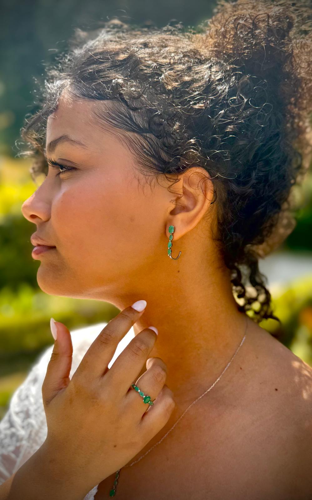 Anel Esmeralda | Prata de Lei