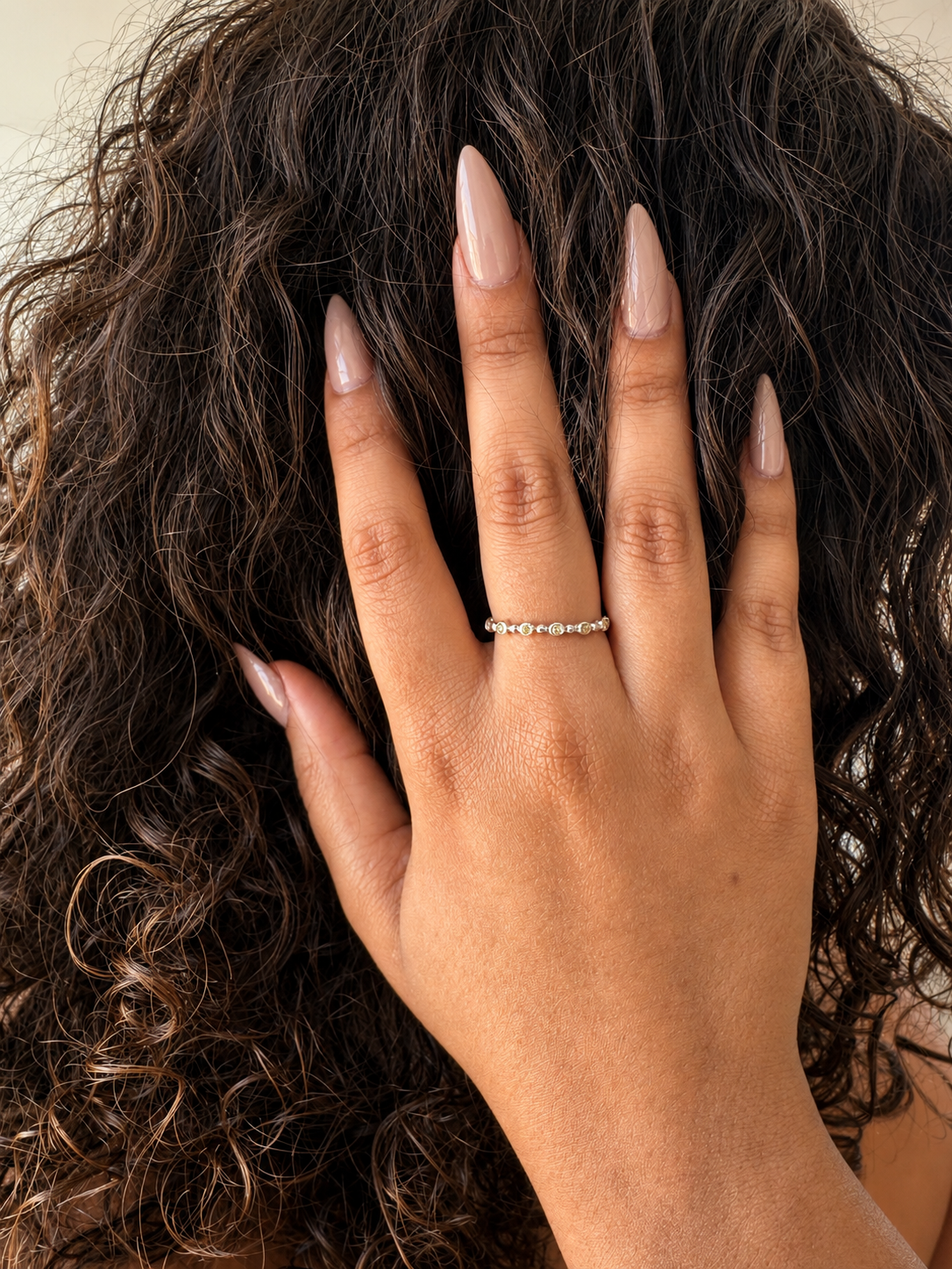 Delicate 925 sterling silver ring with citrines