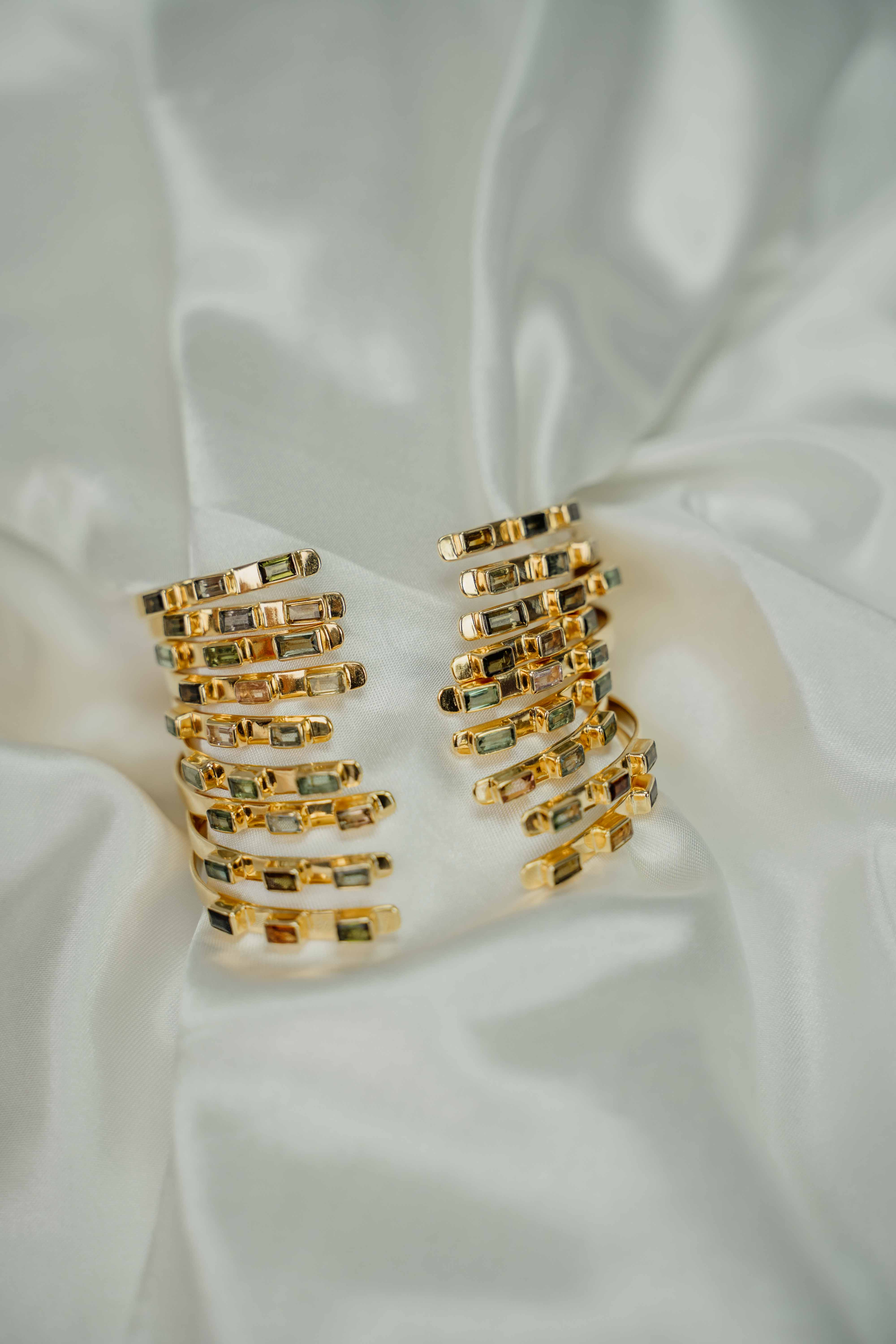 Bracelet with Tourmalines & 925 Sterling Silver