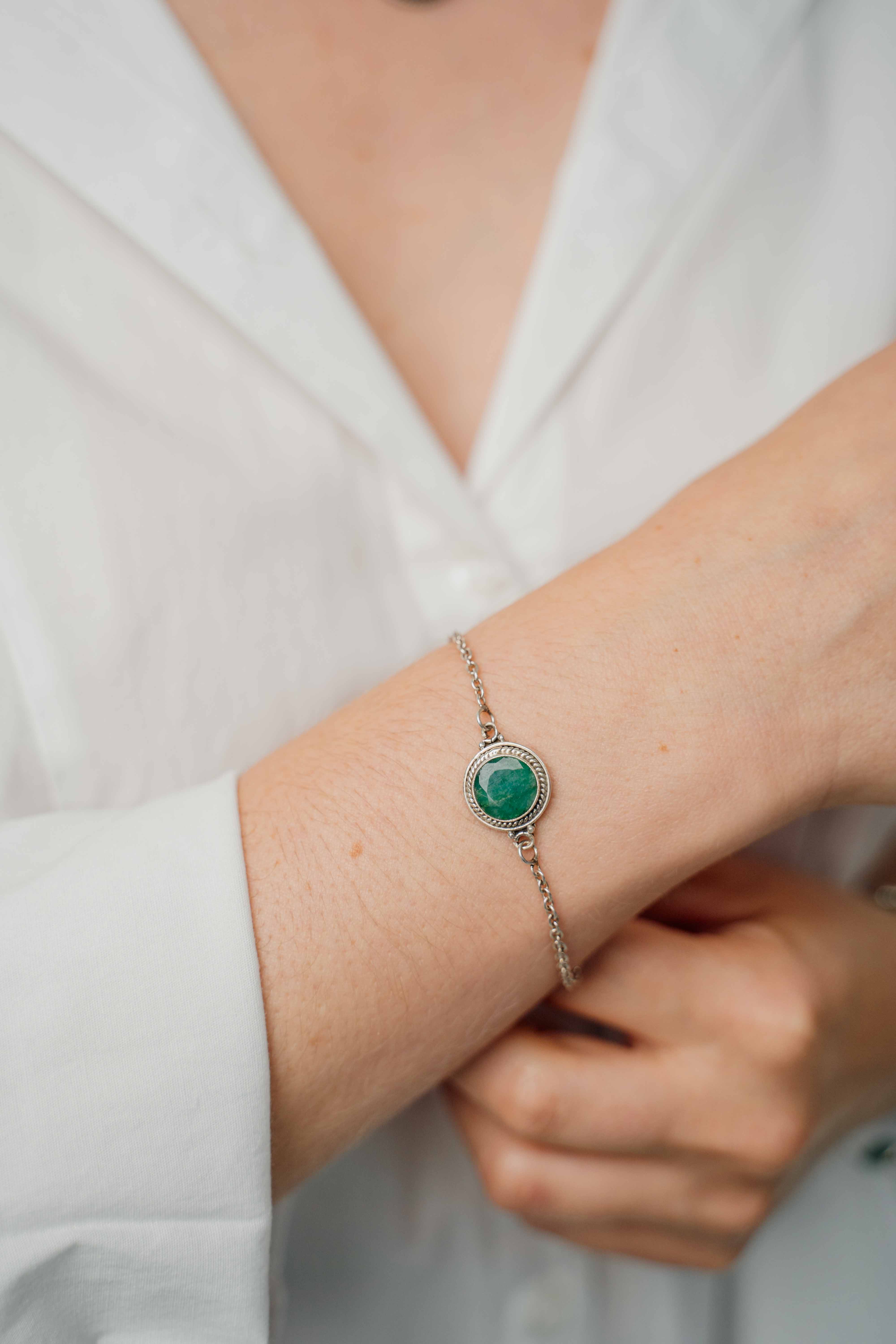 Pulseira | Prata de Lei e Esmeralda
