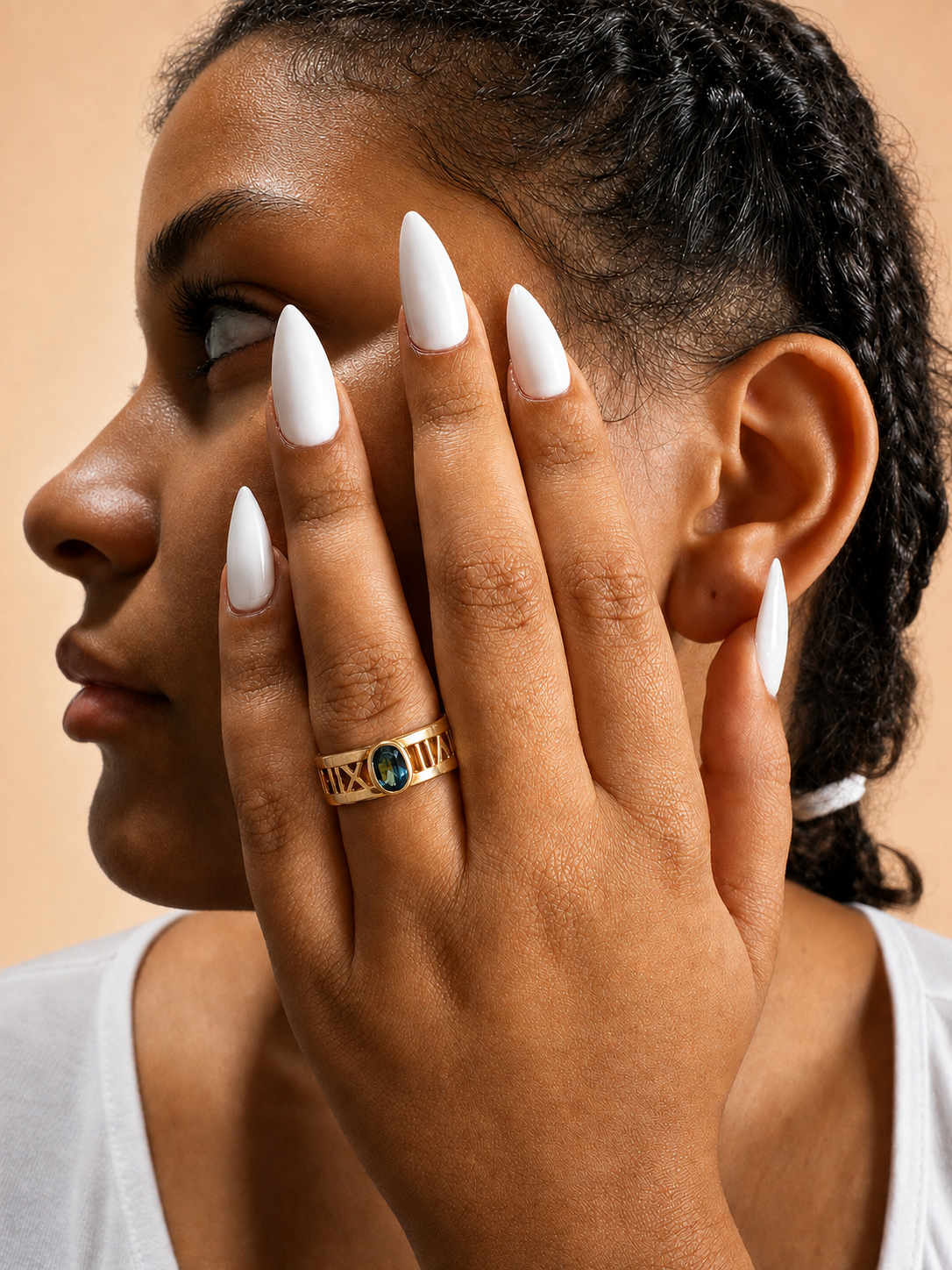 925 sterling silver ring with oval sapphires