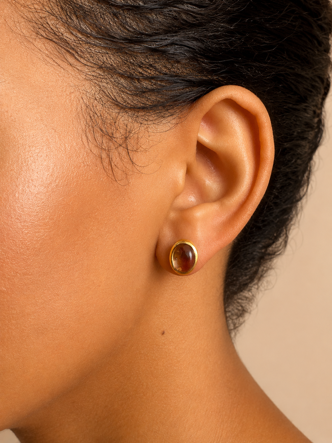 925 gold-plated silver earrings with citrine.