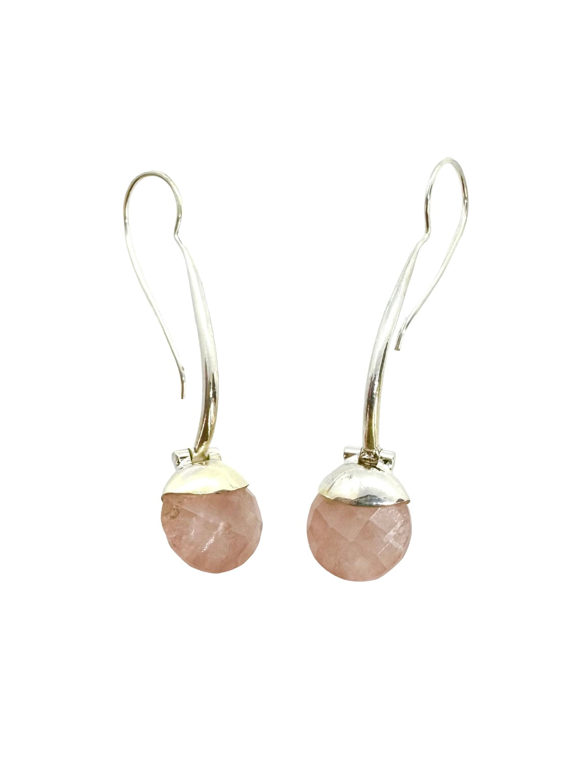 Rose Quartz & Silver Earrings