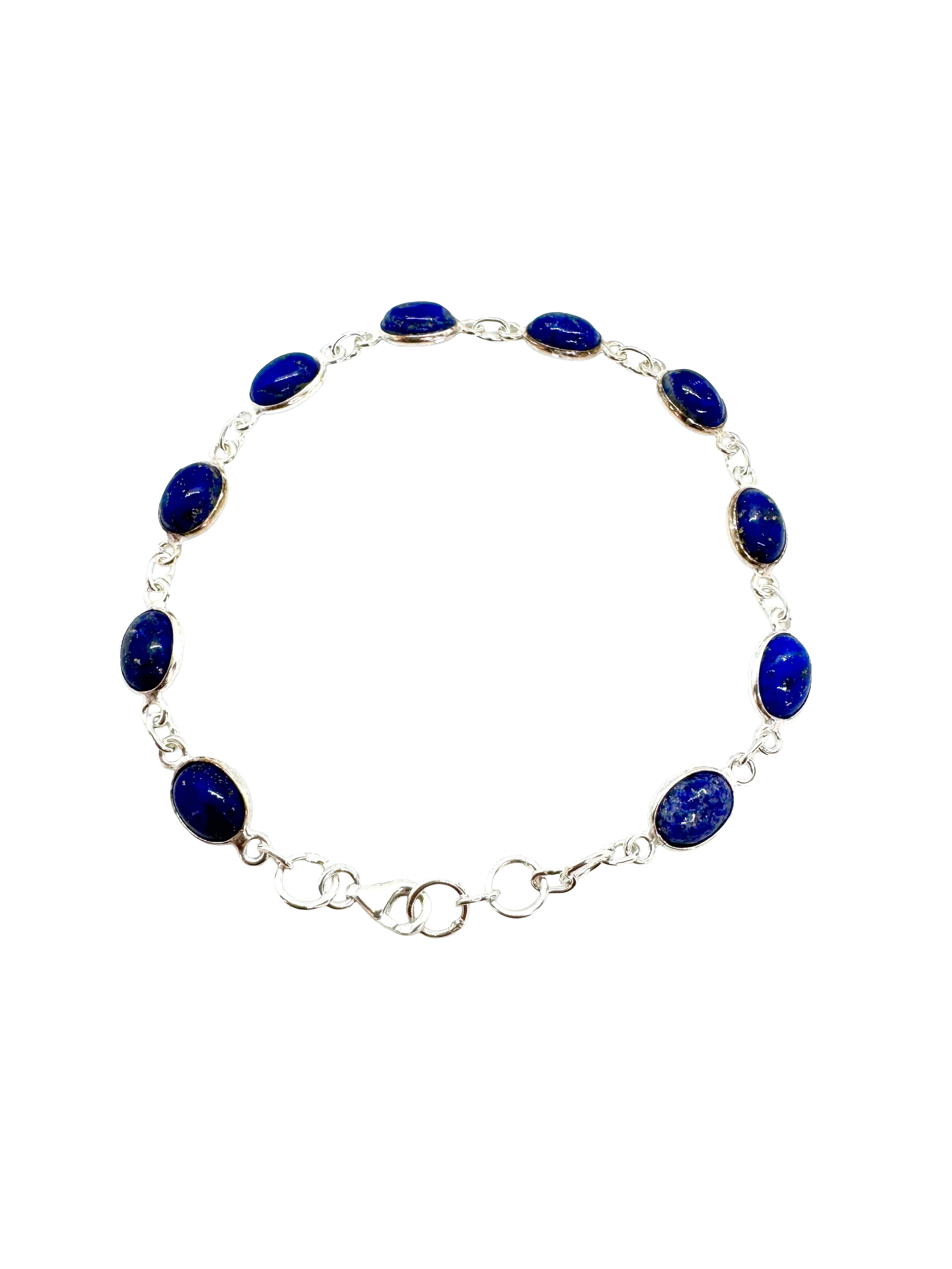 Pulseira em prata de lei e lápis-lazúli