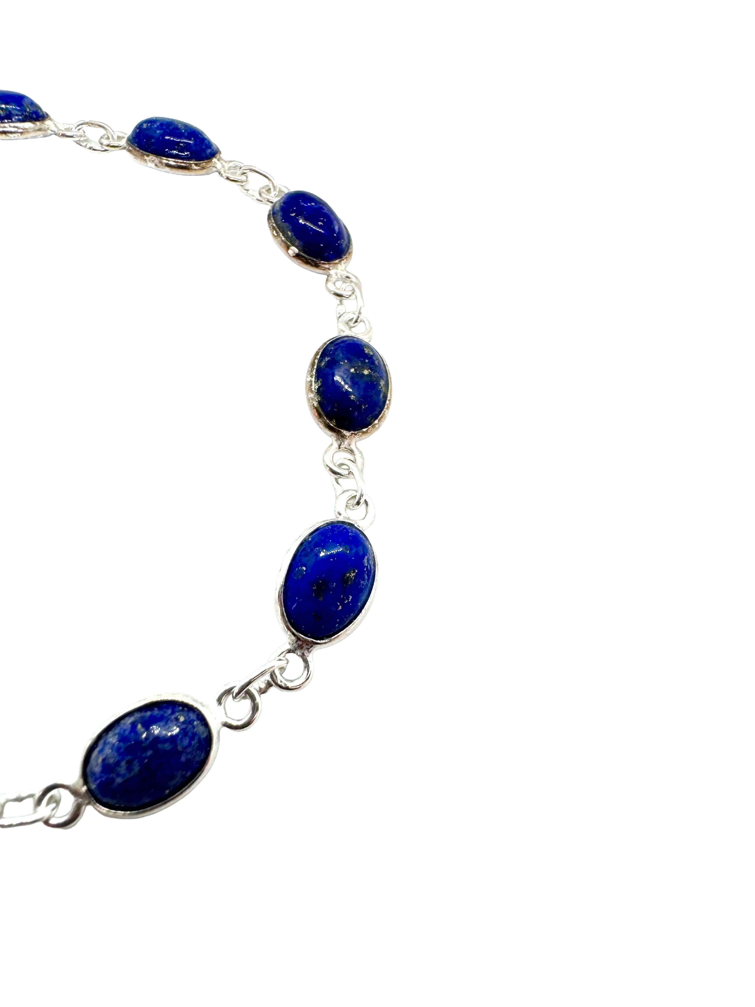 Pulseira em prata de lei e lápis-lazúli