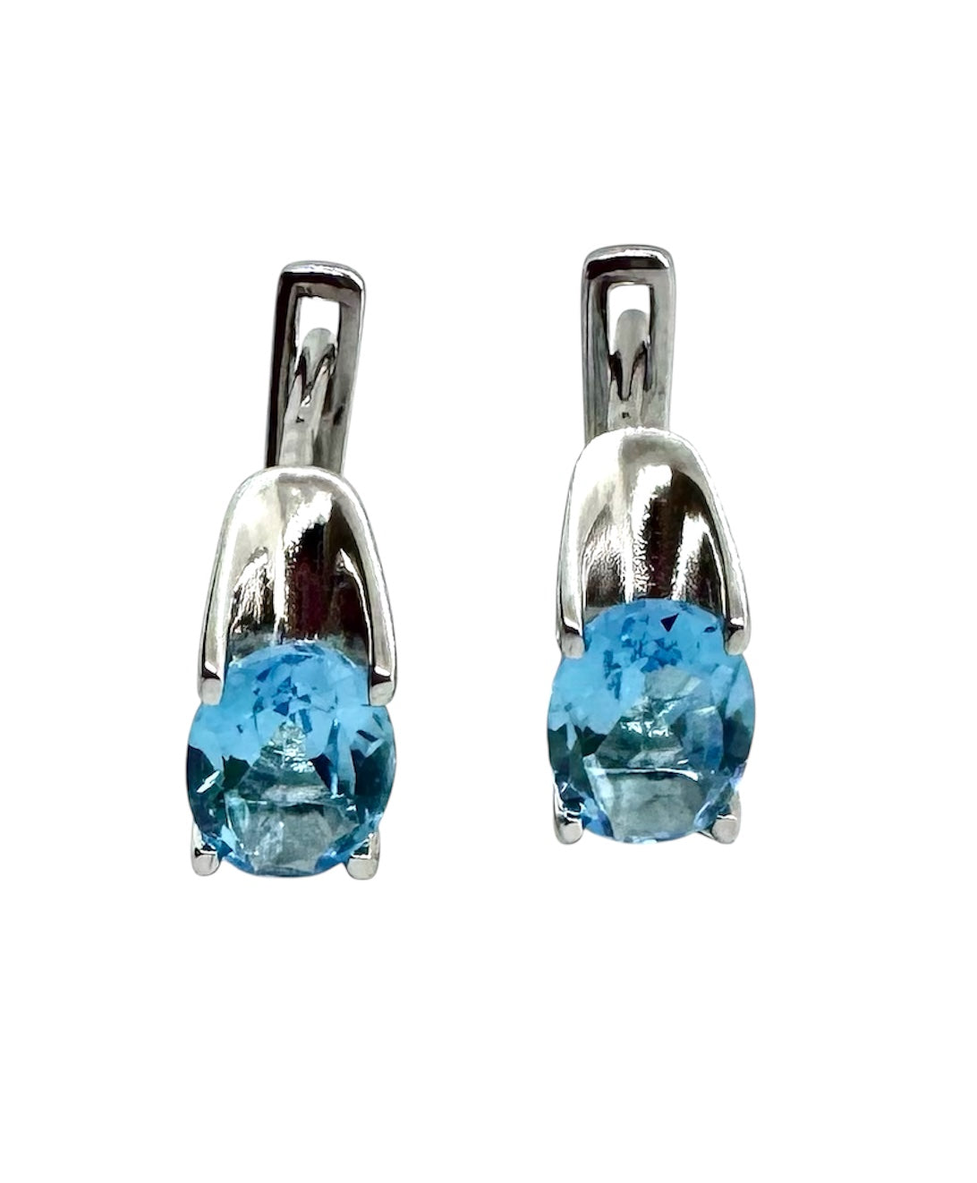 Brincos Tofo – Prata de Lei 925 com Topázio Azul