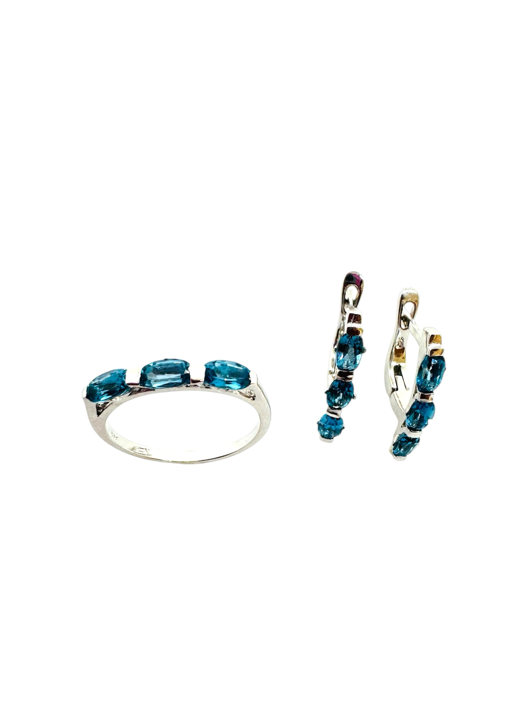 Conjunto Xai Xai | Prata de Lei e Topázio Azul