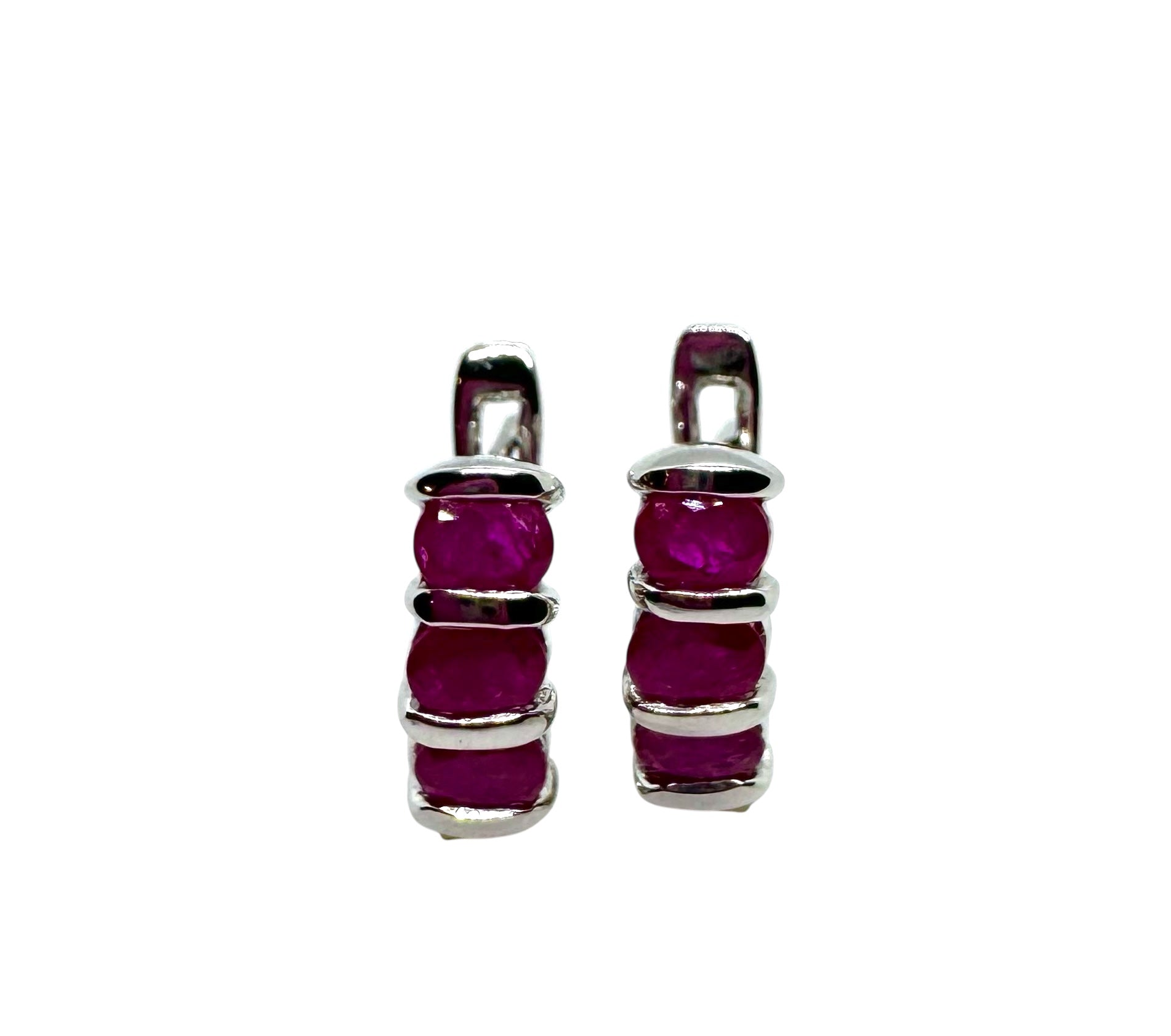 Triple Ruby Set | Sterling Silver & Faceted Rubies