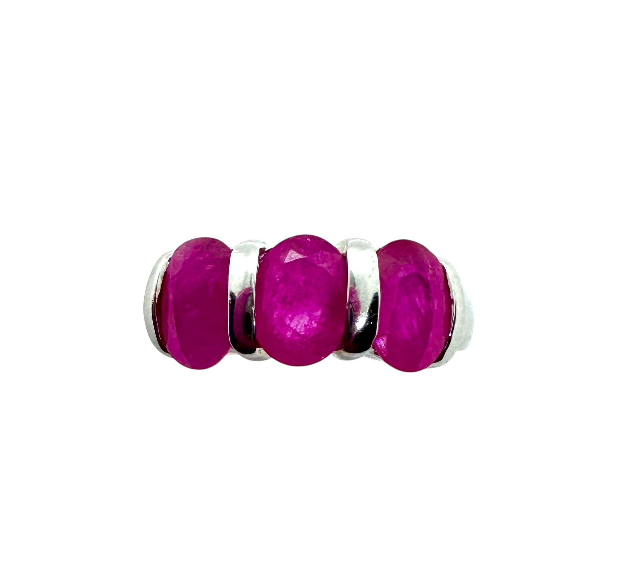 Triple Ruby Set | Sterling Silver & Faceted Rubies