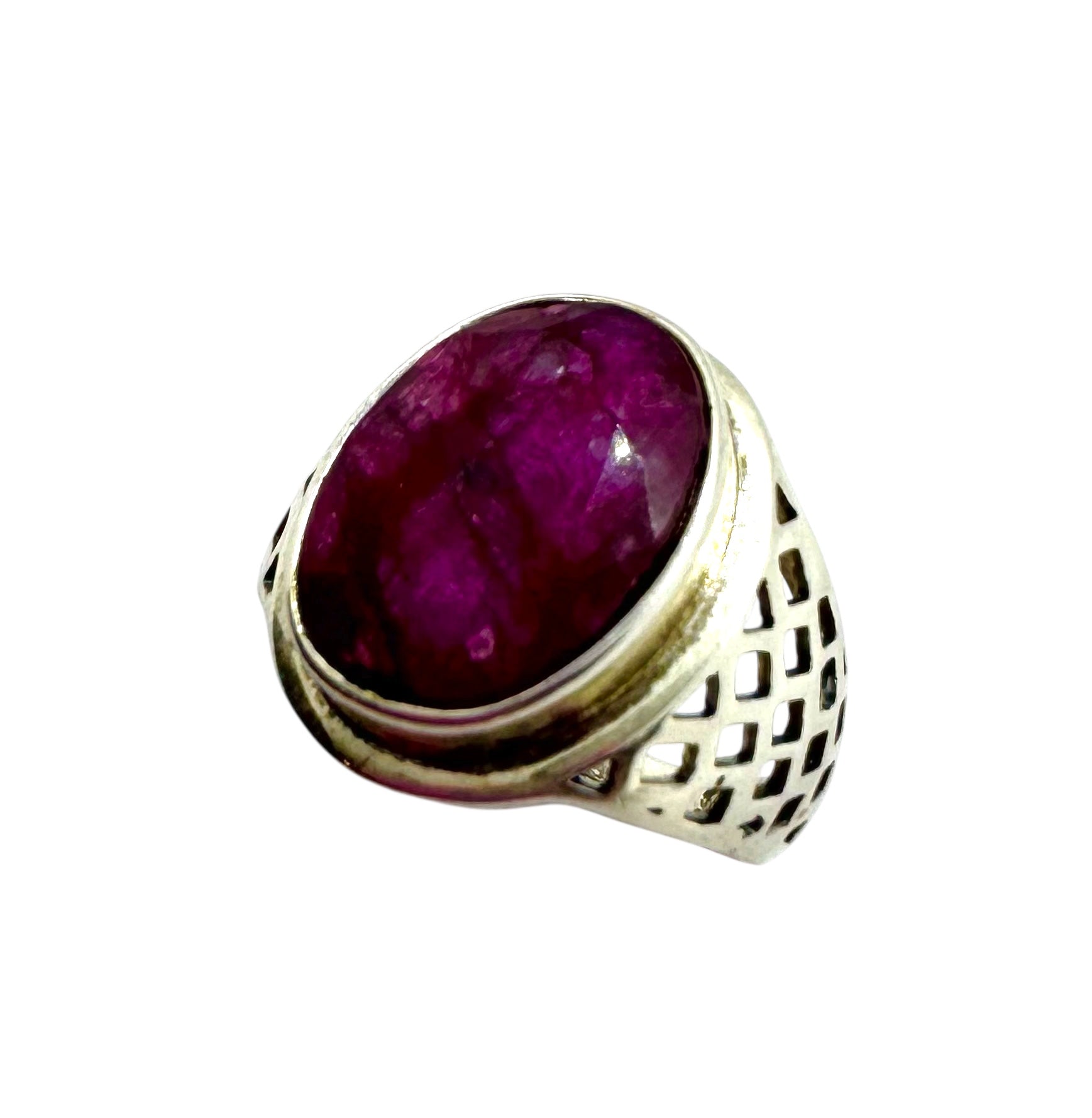 Bold Ruby Statement Ring | Cabochon Ruby & Sterling Silver
