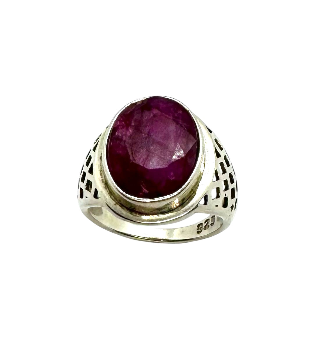Bold Ruby Statement Ring | Cabochon Ruby & Sterling Silver