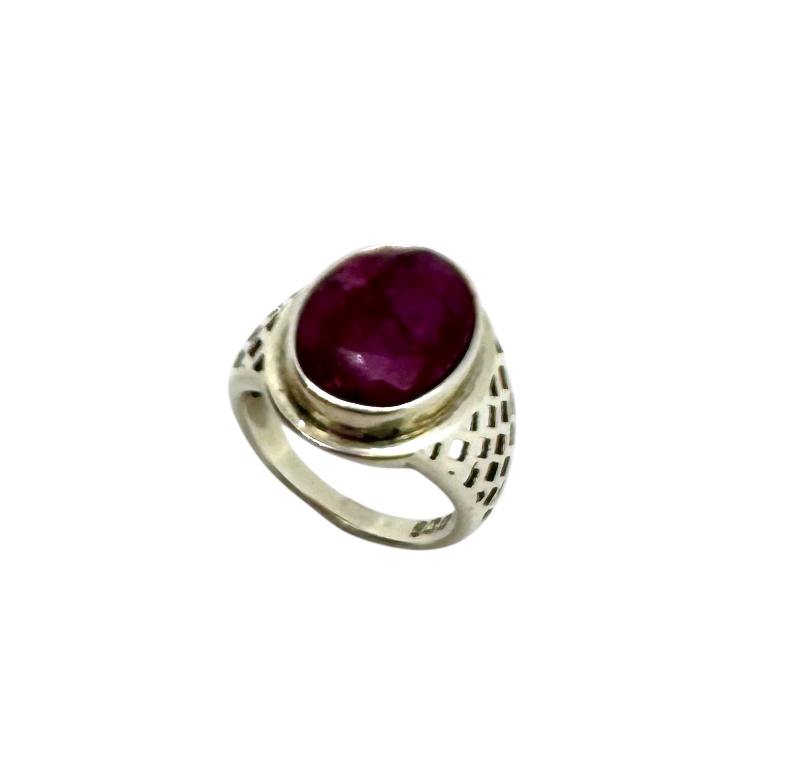 Bold Ruby Statement Ring | Cabochon Ruby & Sterling Silver