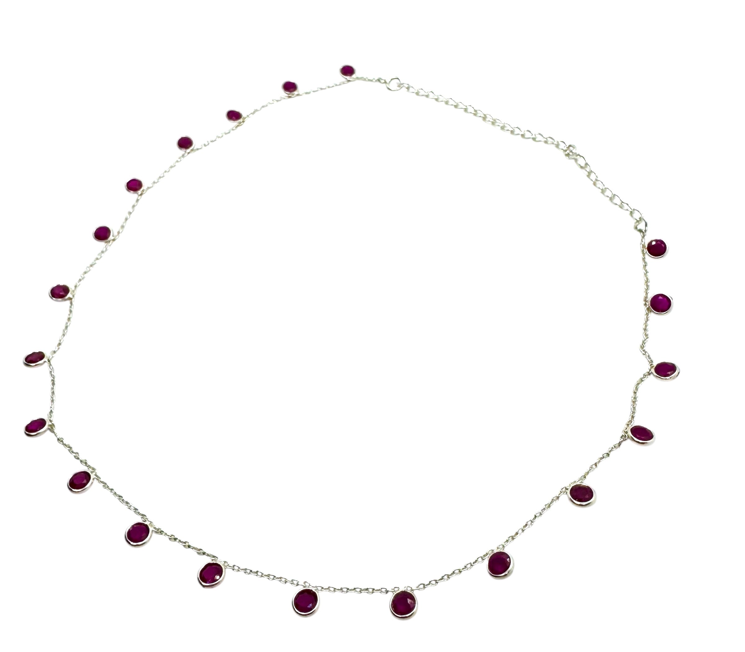 Colar de Rubis | Prata de Lei e 21 Rubis