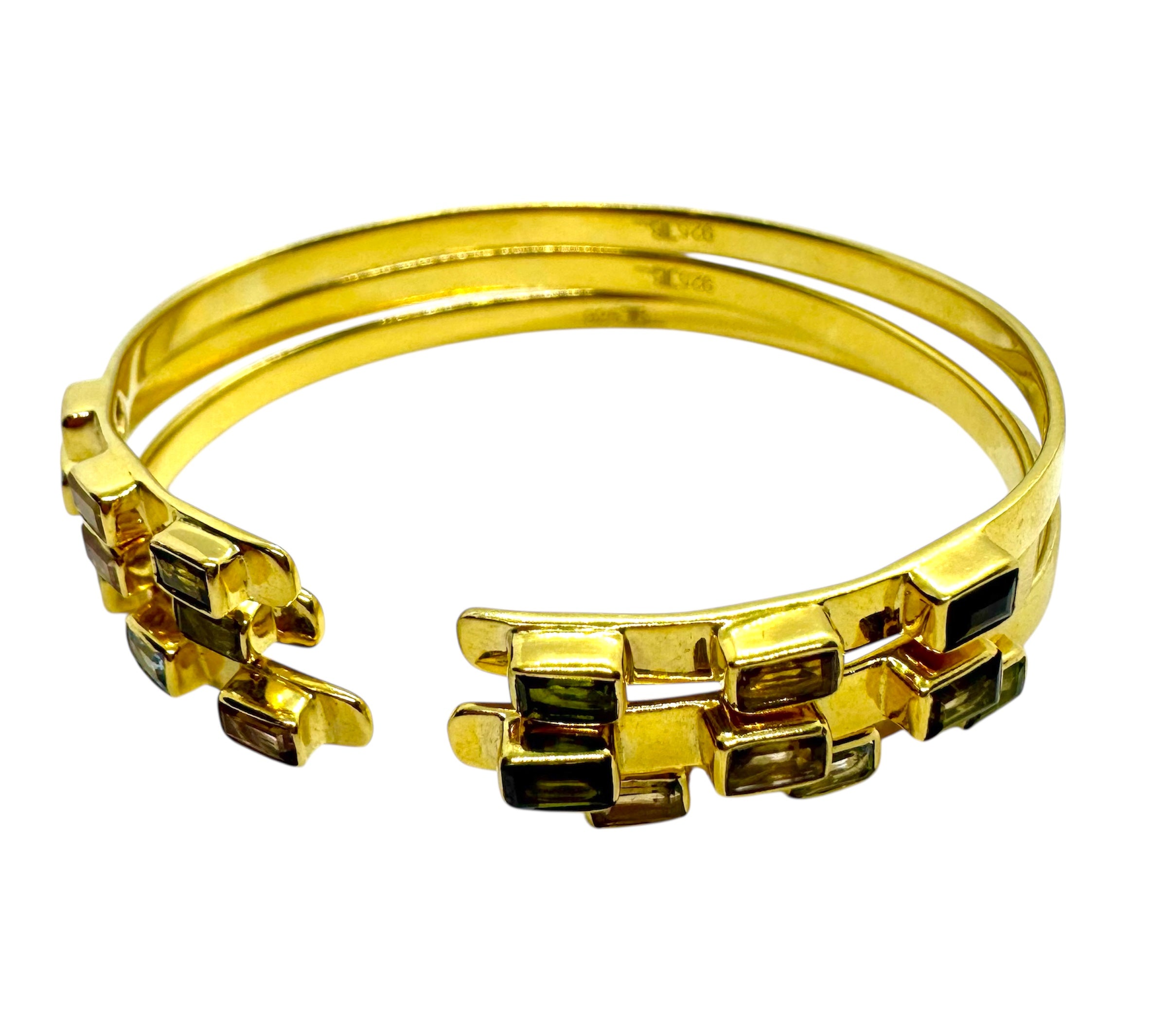 Bracelet with Tourmalines & 925 Sterling Silver