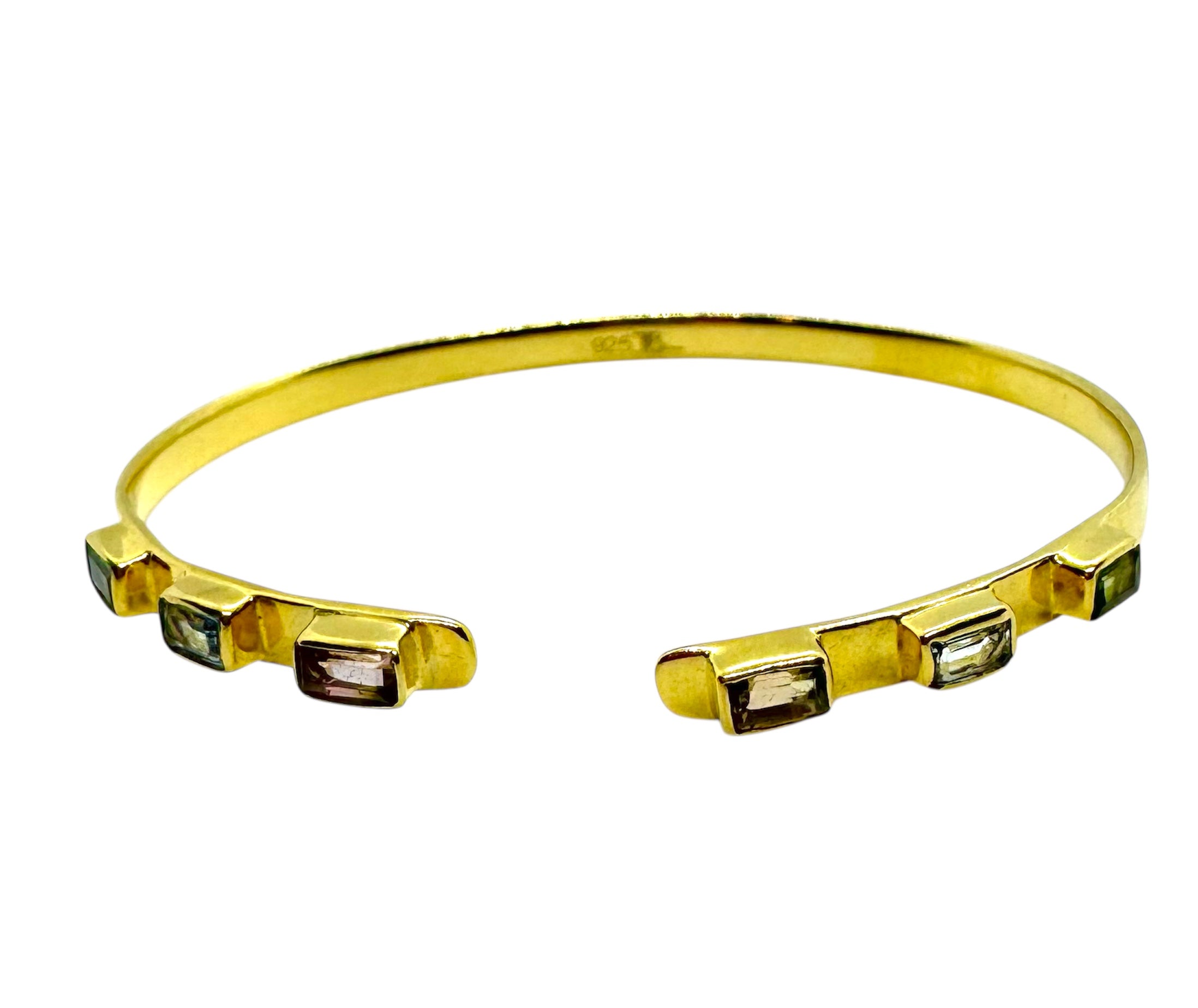 Bracelet with Tourmalines & 925 Sterling Silver