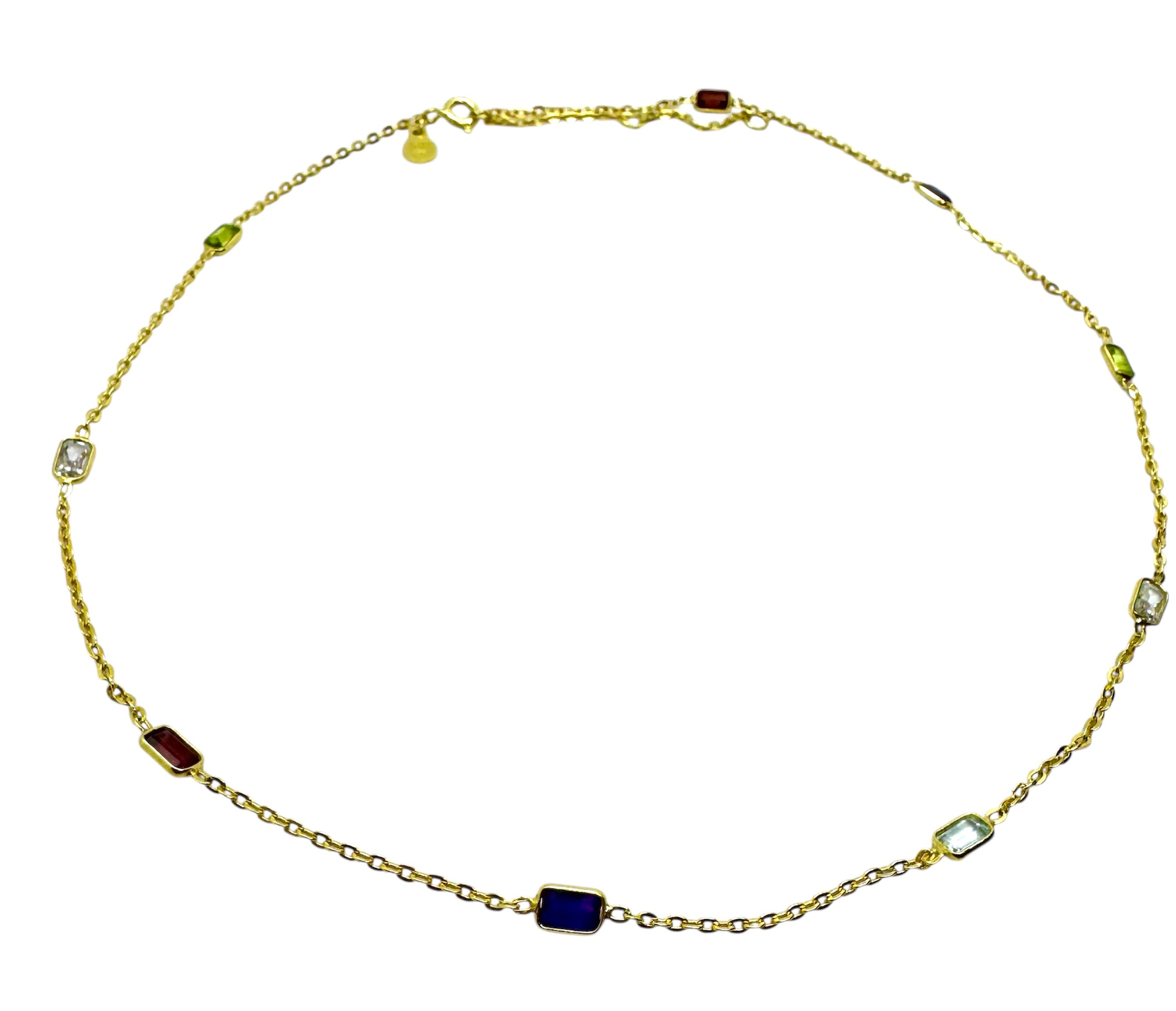 925 Sterling Silver Multi-Gemstone Necklace