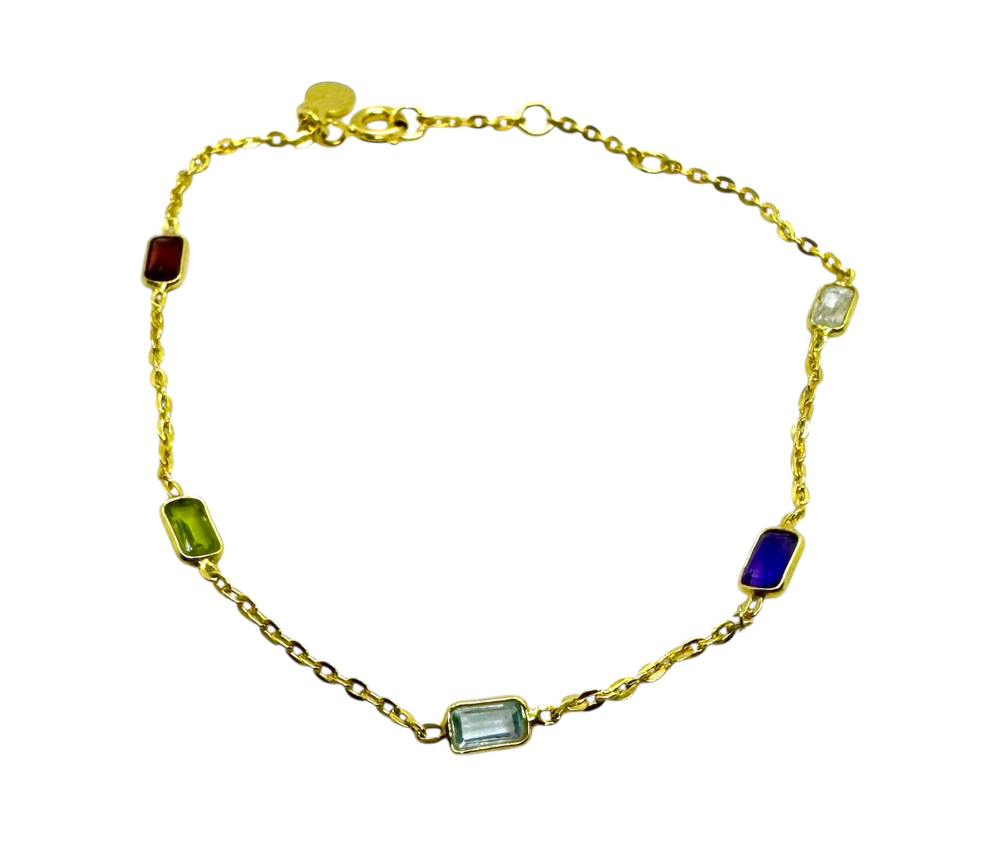 925 Sterling Silver Multi-Gemstone Bracelet
