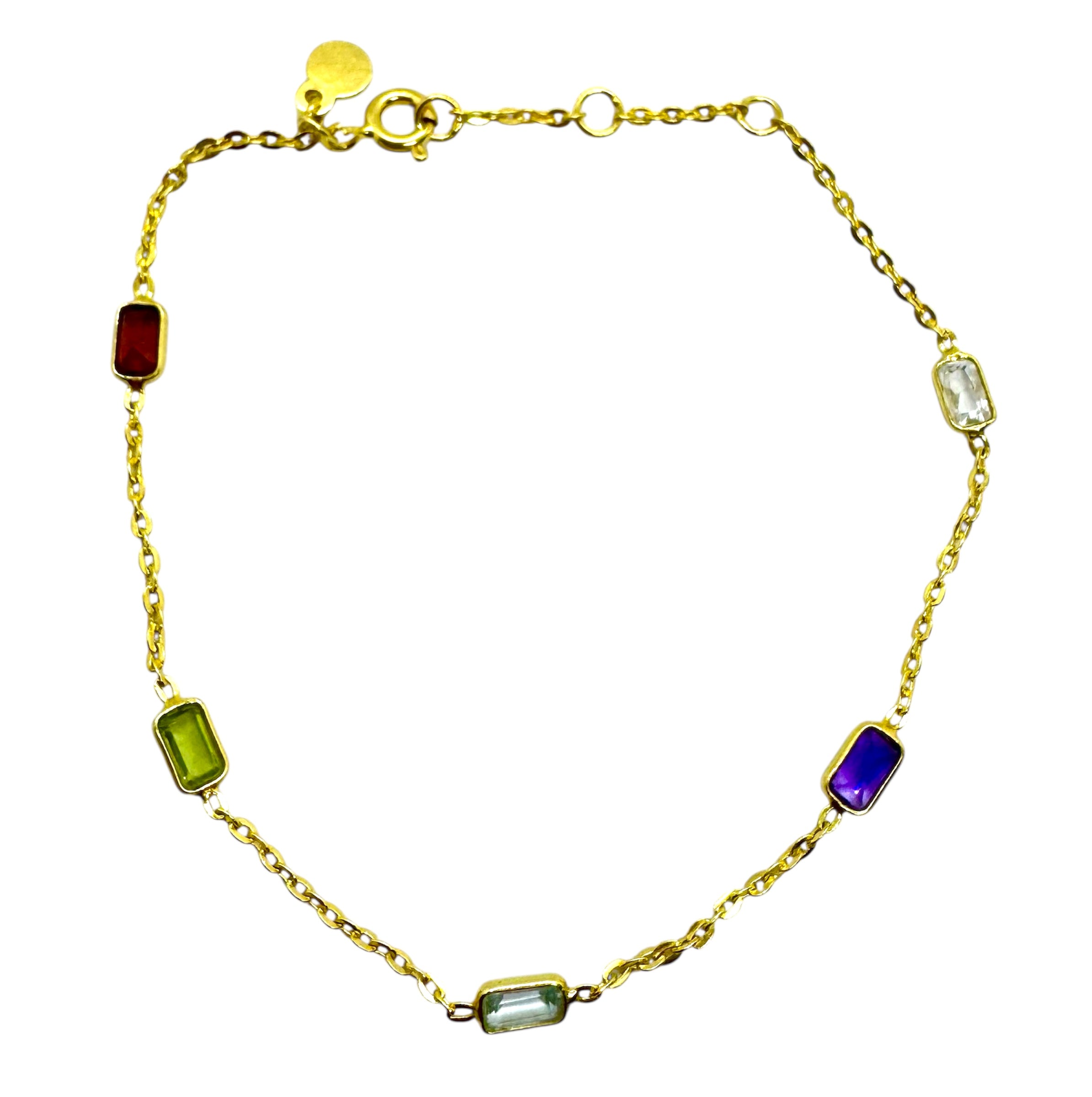 925 Sterling Silver Multi-Gemstone Bracelet