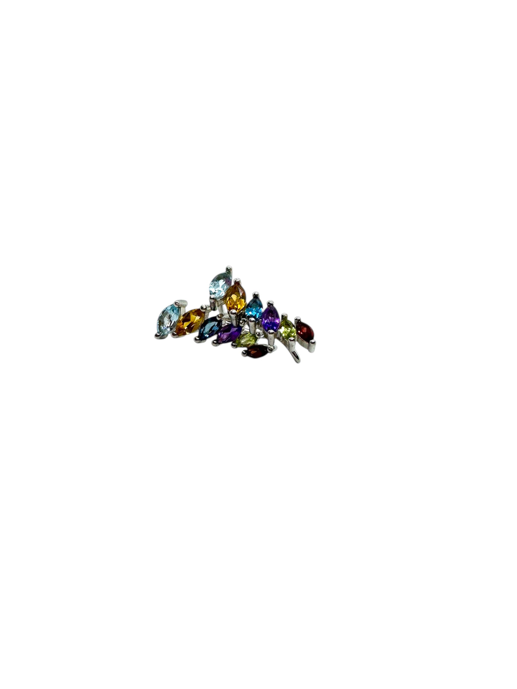 925 Sterling Silver Multi-Gemstone Earrings