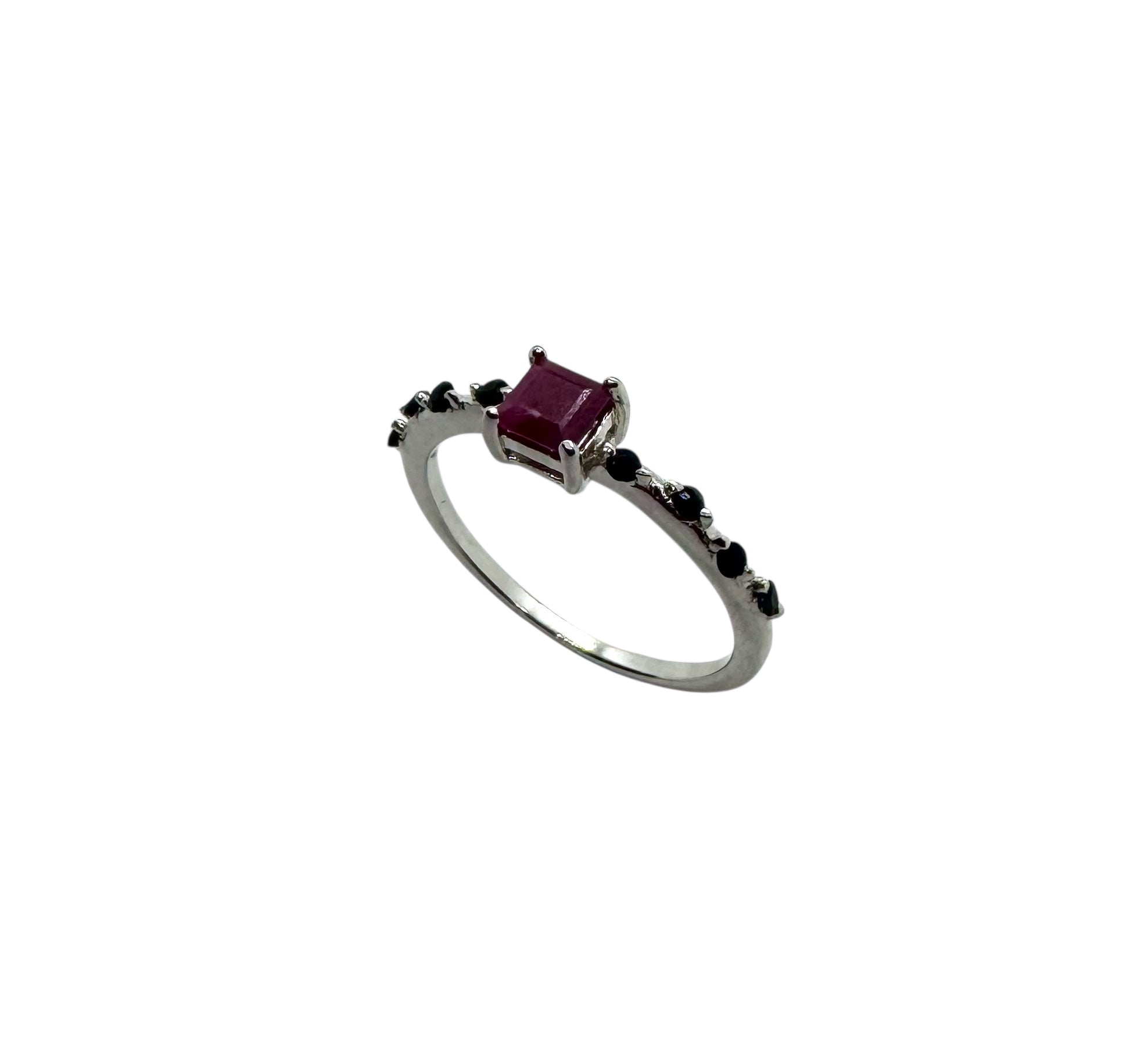 925 Sterling Silver Sapphire & Ruby Ring