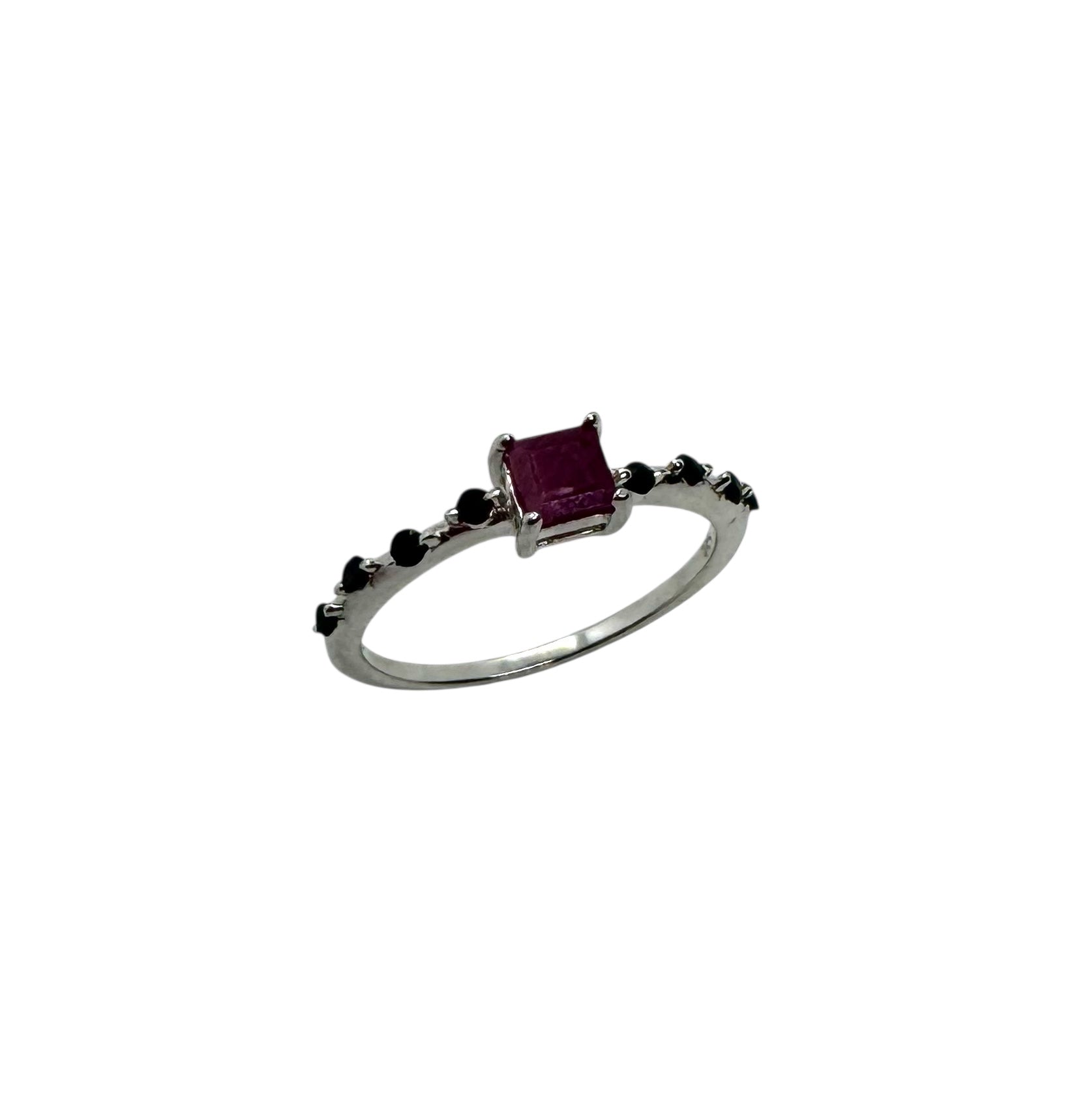 925 Sterling Silver Sapphire & Ruby Ring