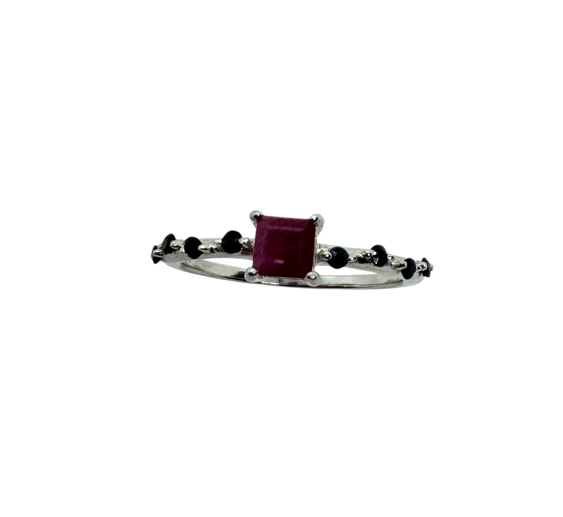 925 Sterling Silver Sapphire & Ruby Ring