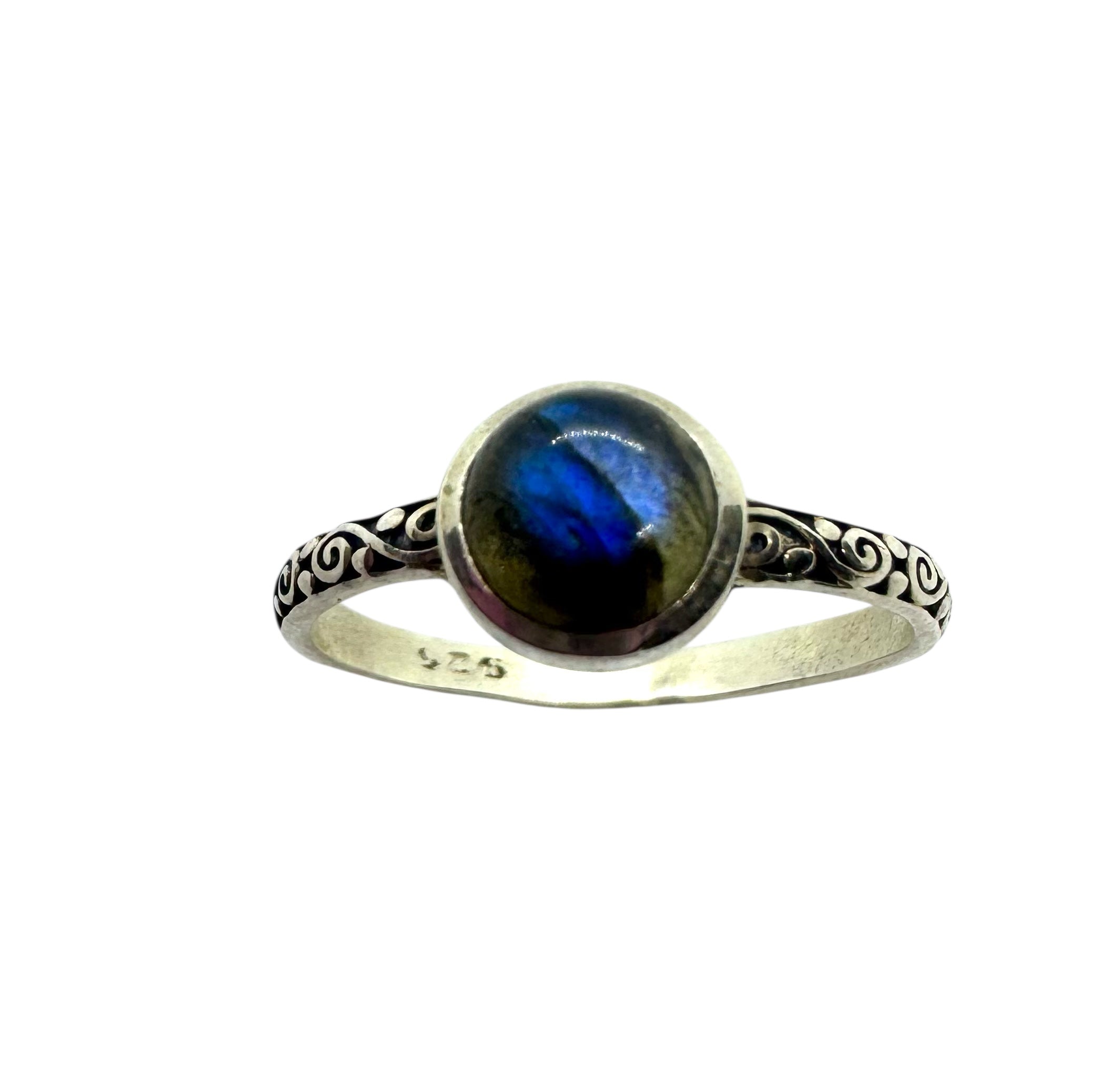 Anel Cabochão de Labradorite