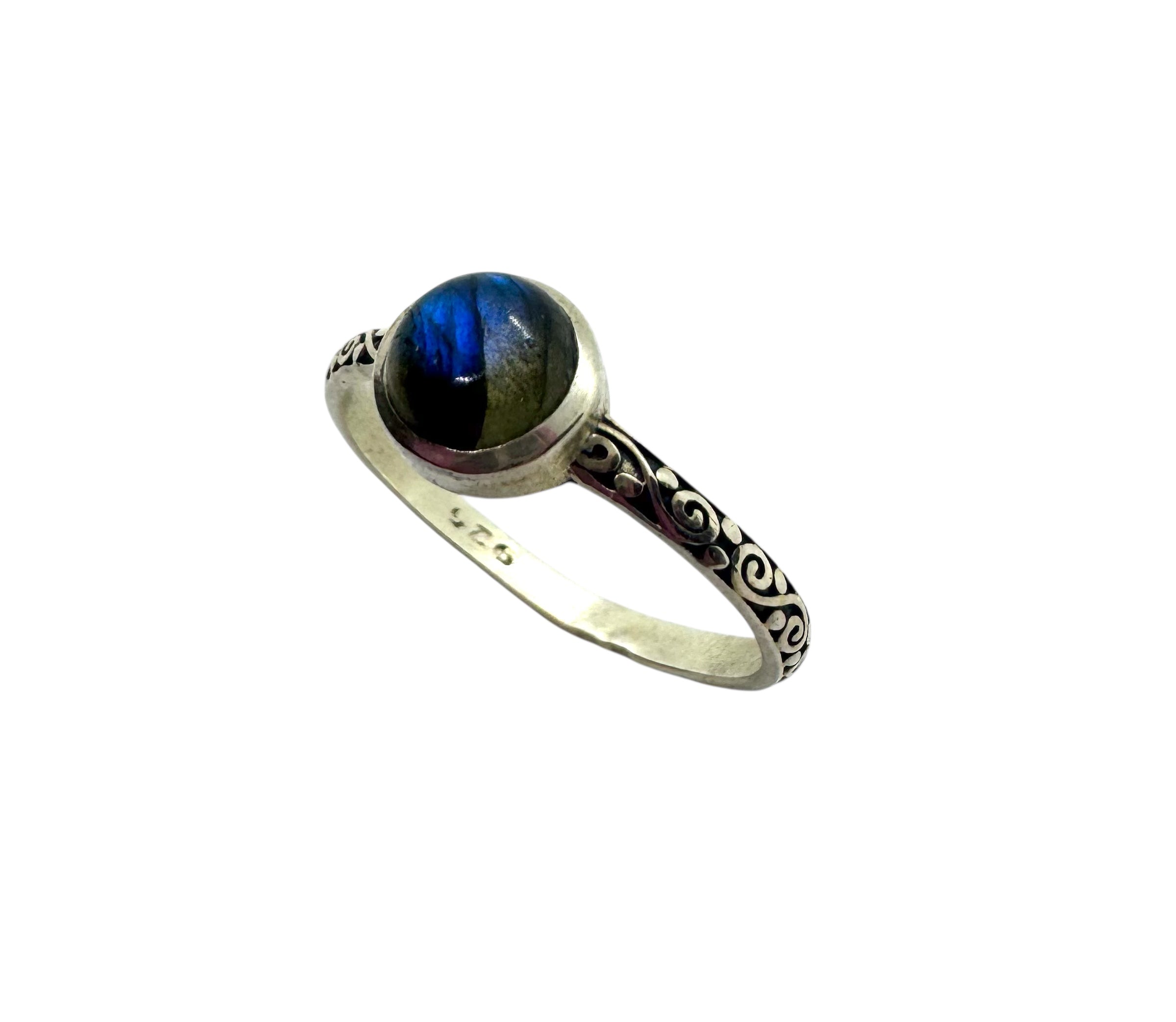 Anel Cabochão de Labradorite