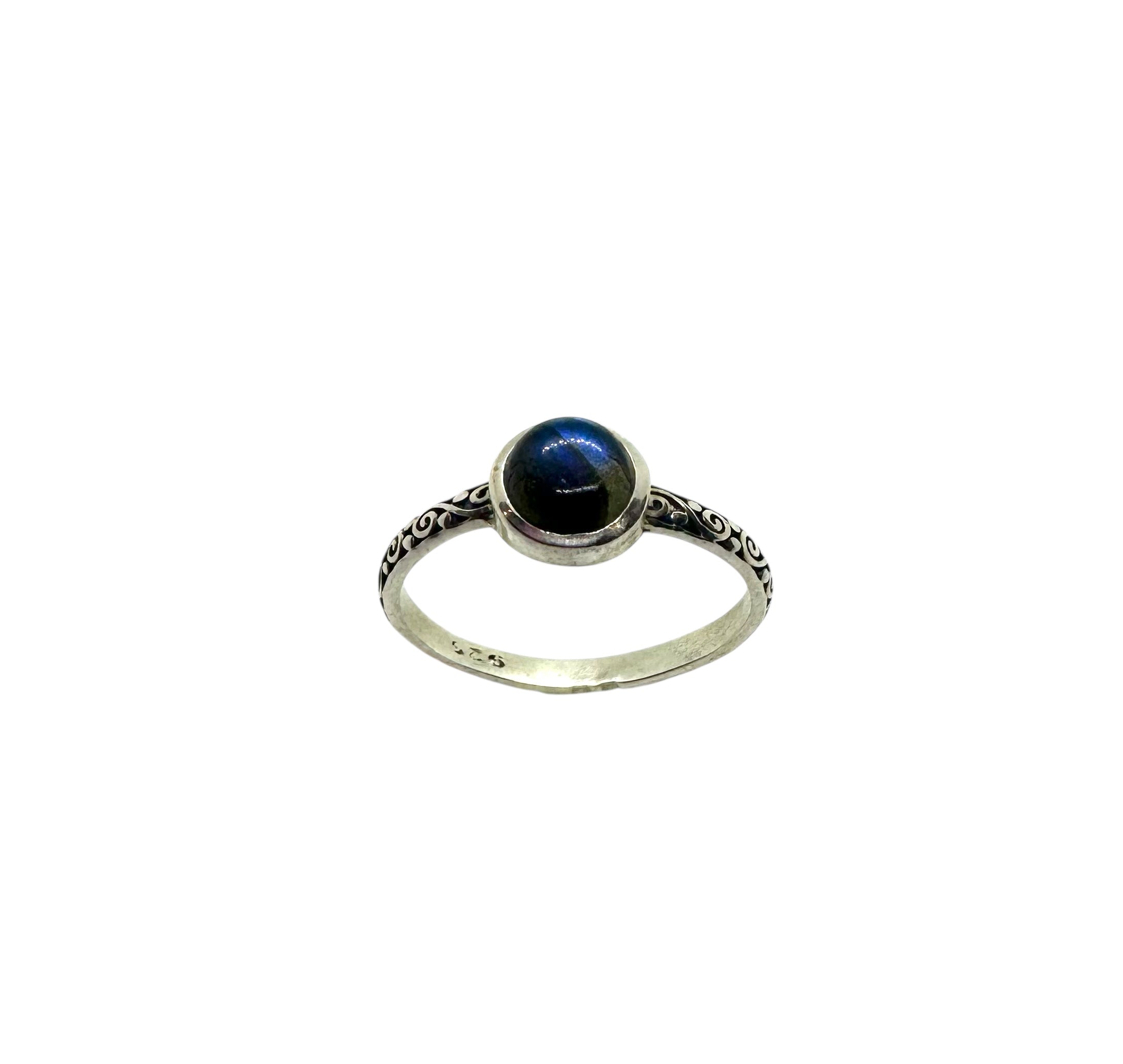 Anel Cabochão de Labradorite