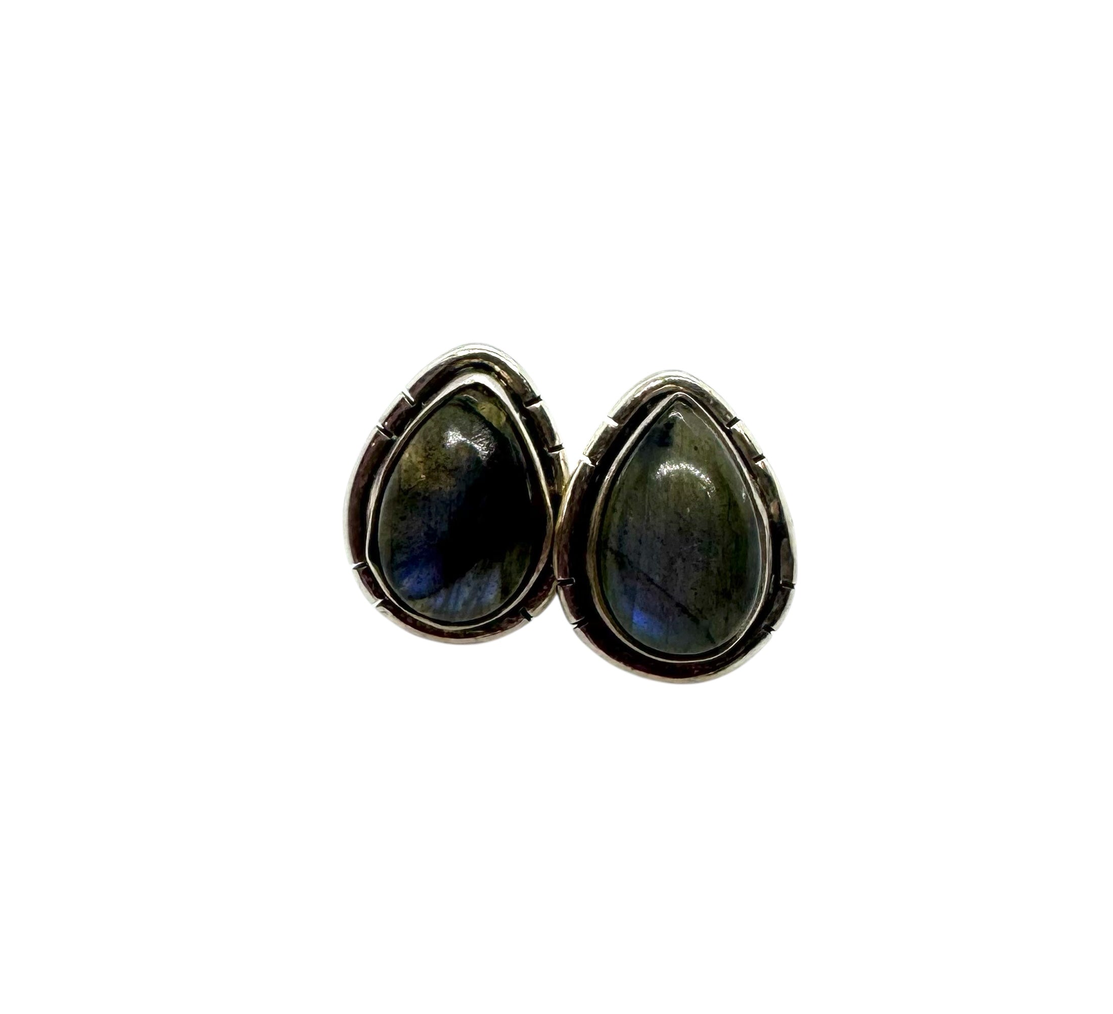 Brincos Cabochão de Labradorite