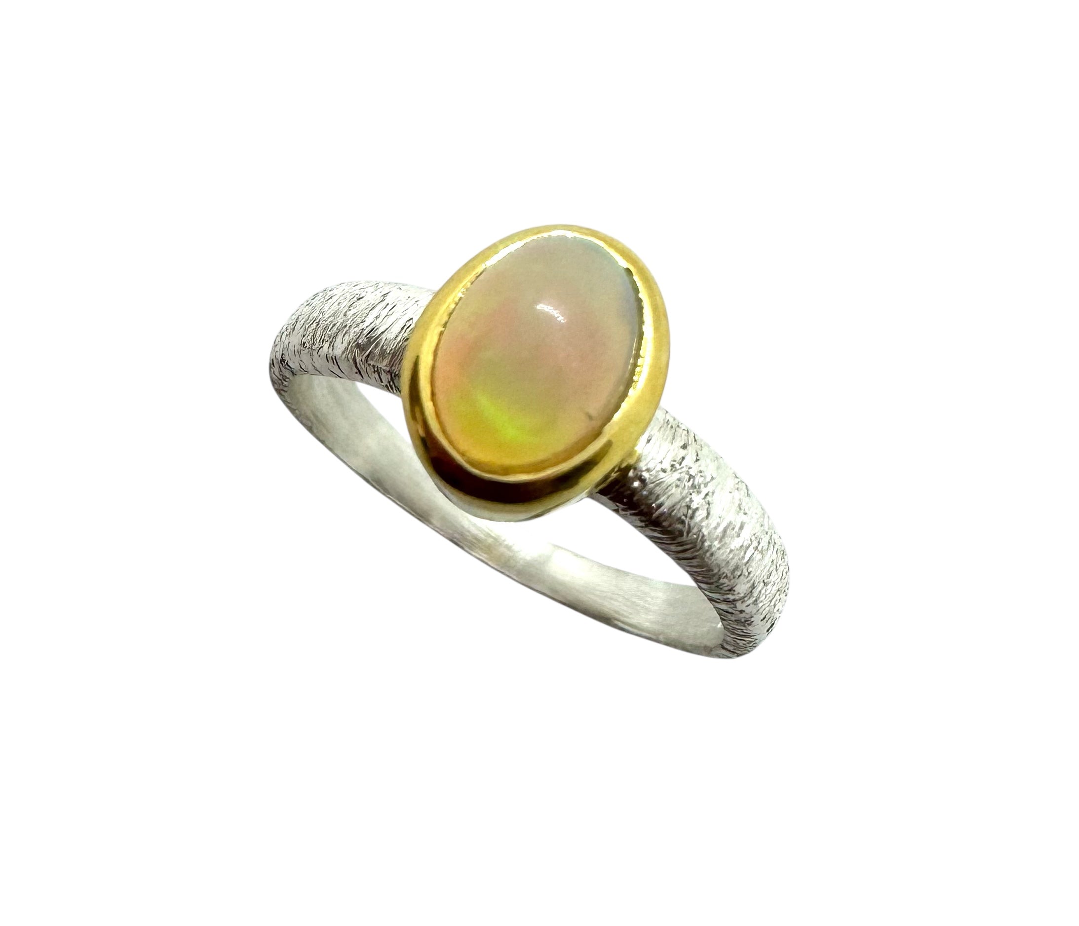 Anel Oval de Opala | Prata de Lei