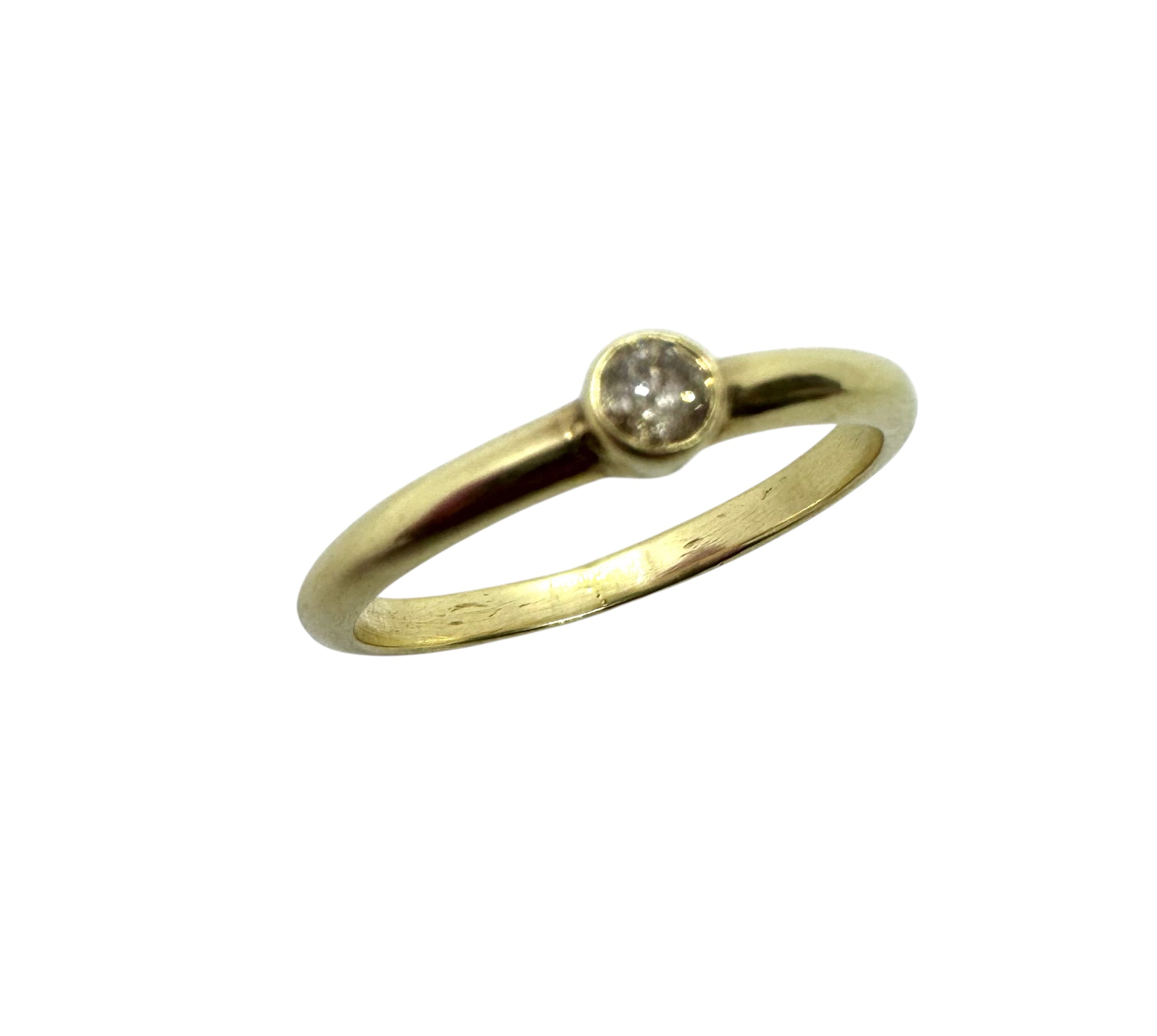 Anel Solitário | Prata de Lei Banhada a Ouro e Diamante