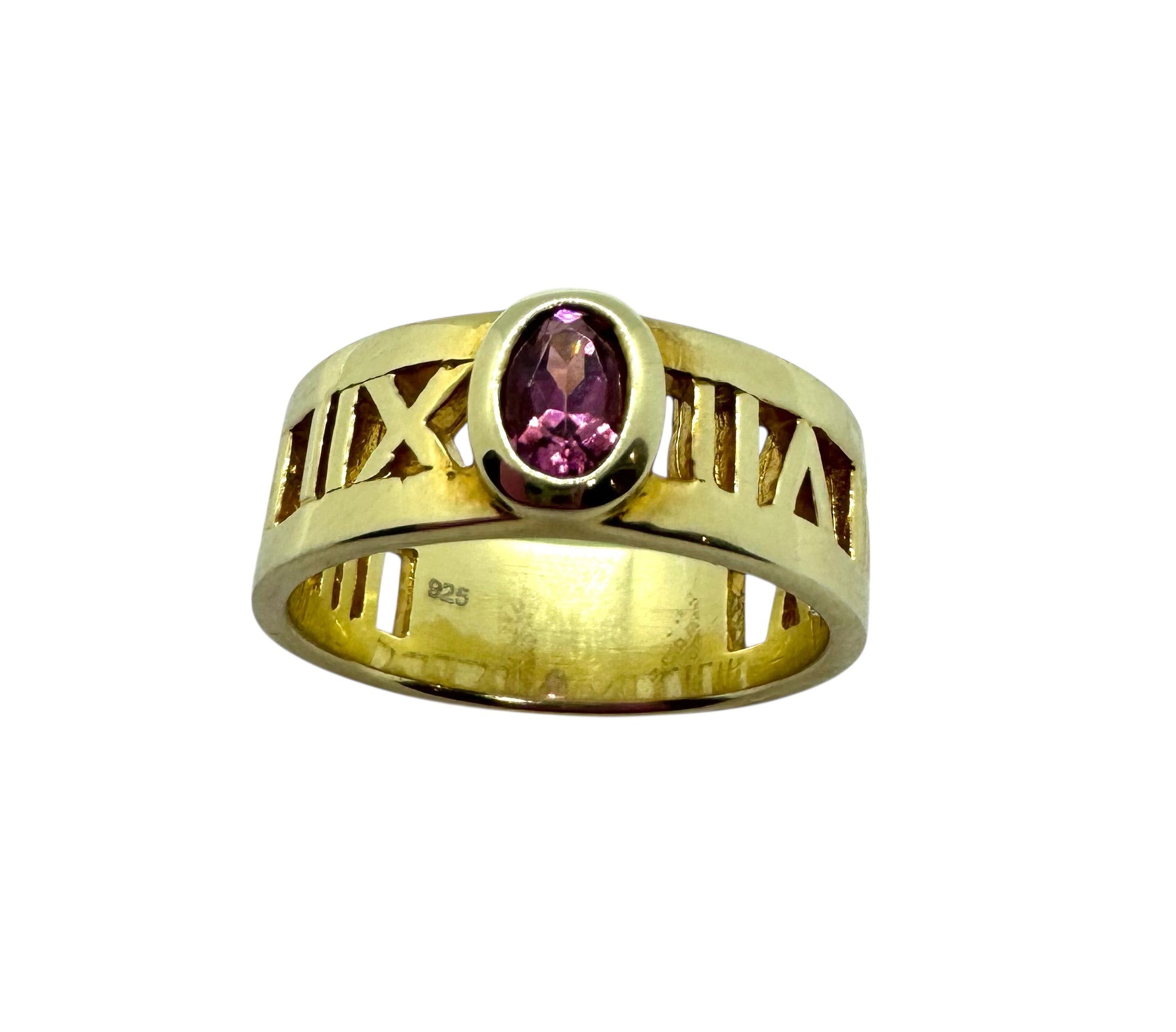 Anel em Prata Banhado a Ouro | Turmalina Rosa Oval