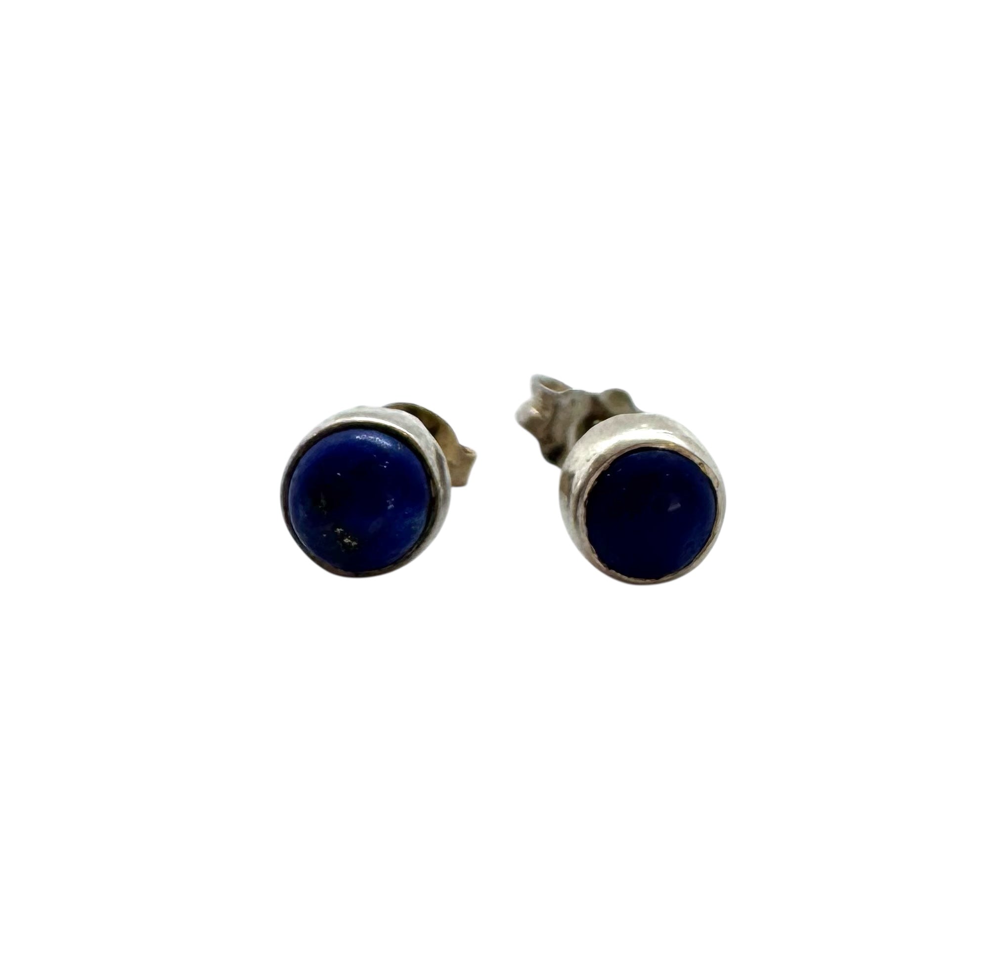 Brincos Cabochão de Lápis-Lazúli | Prata de Lei