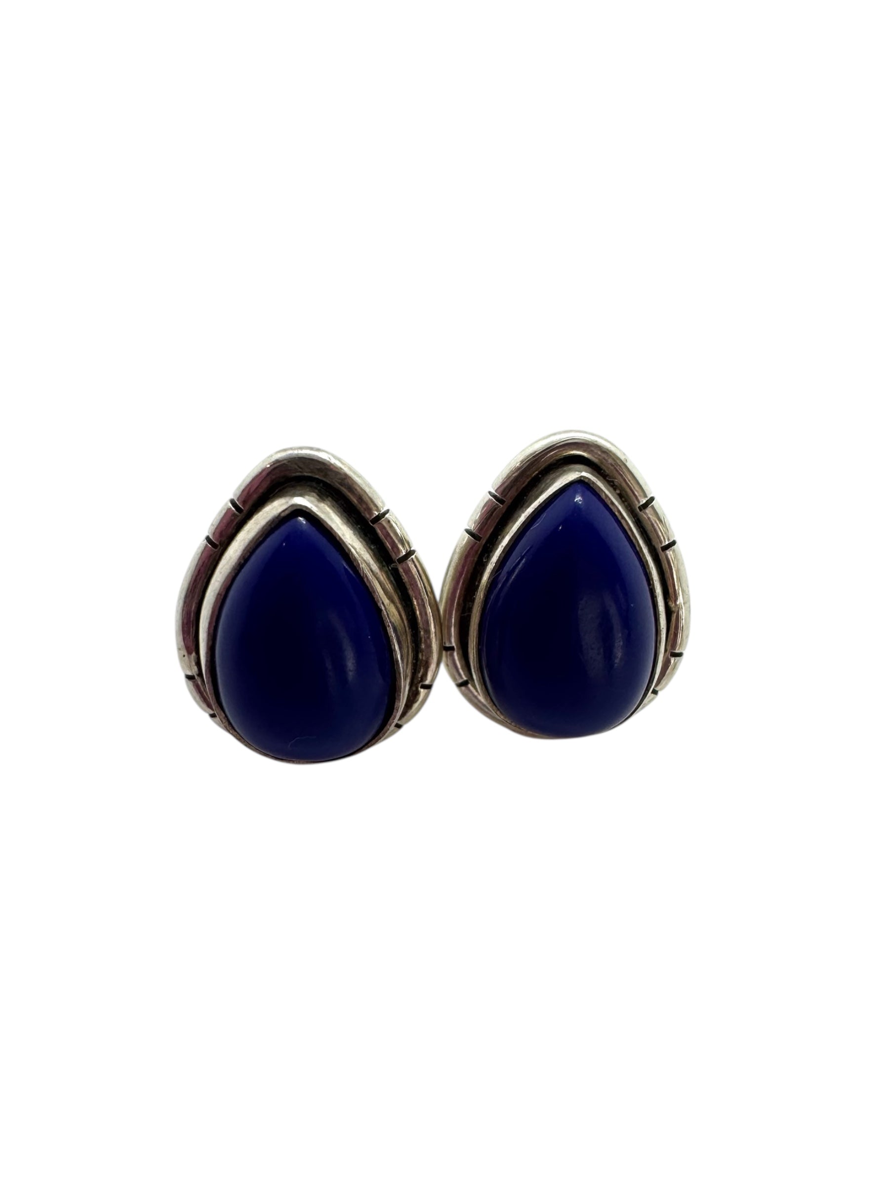Brincos Cabochão Lápis-Lazúli | Prata de Lei