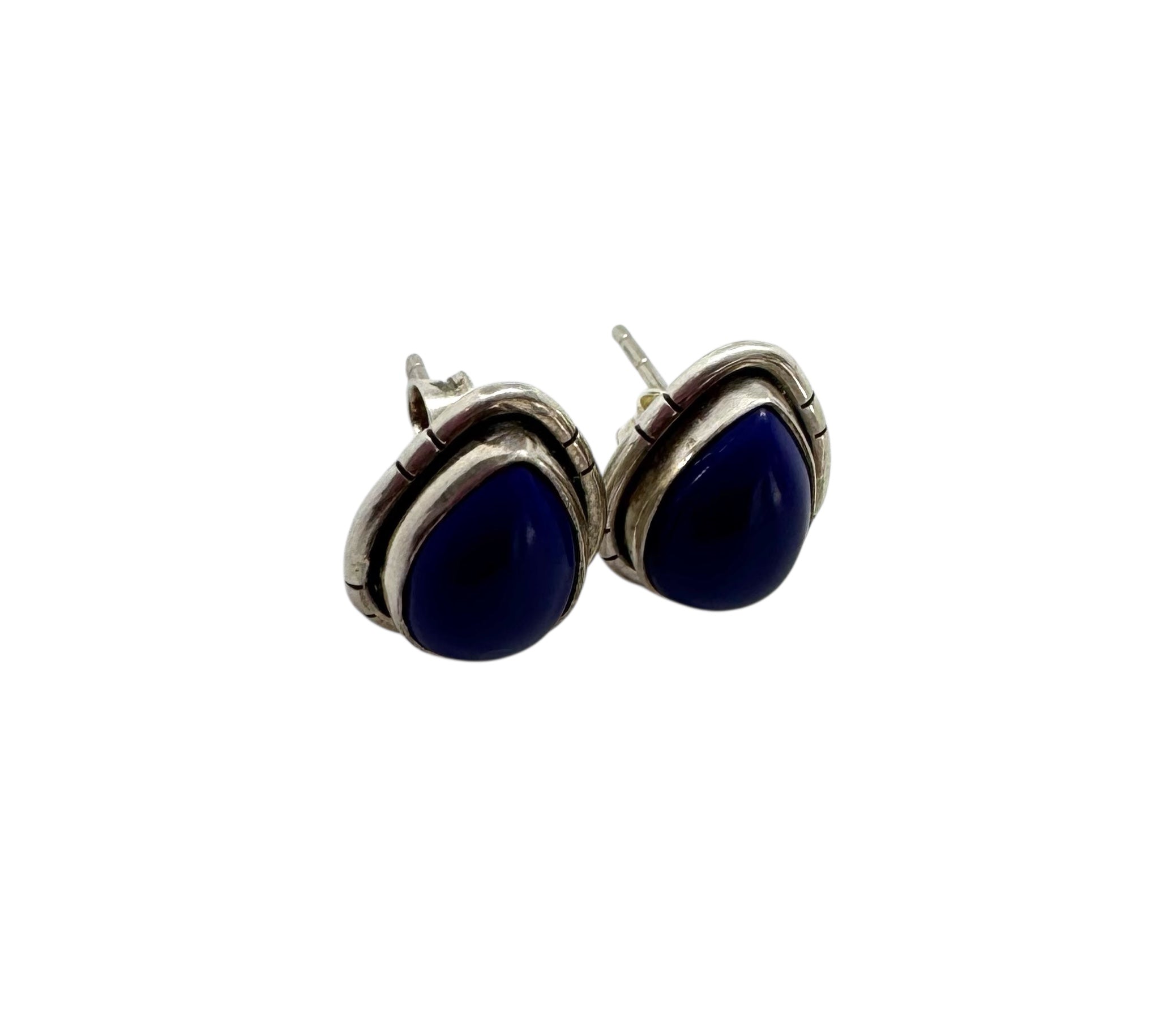 Brincos Cabochão Lápis-Lazúli | Prata de Lei