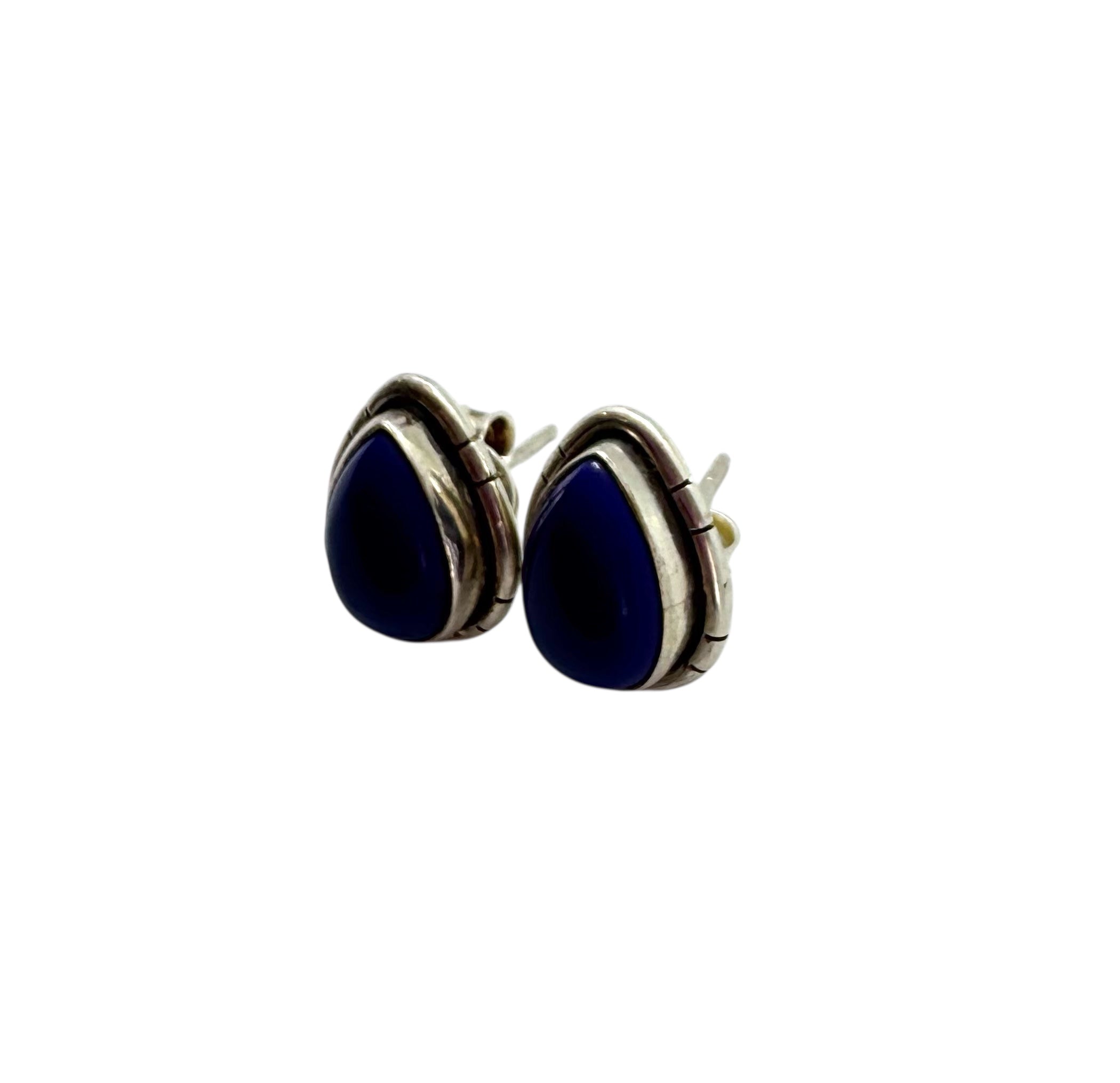 Brincos Cabochão Lápis-Lazúli | Prata de Lei