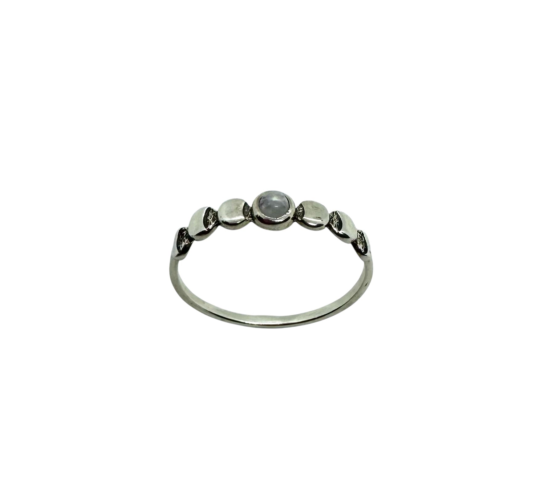 Anel de Pedra Cabochão com Fases da Lua