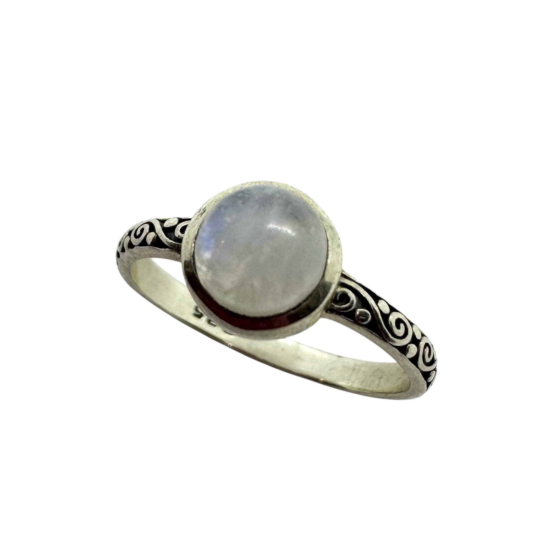 Anel Cabochão Simples de Pedra da Lua