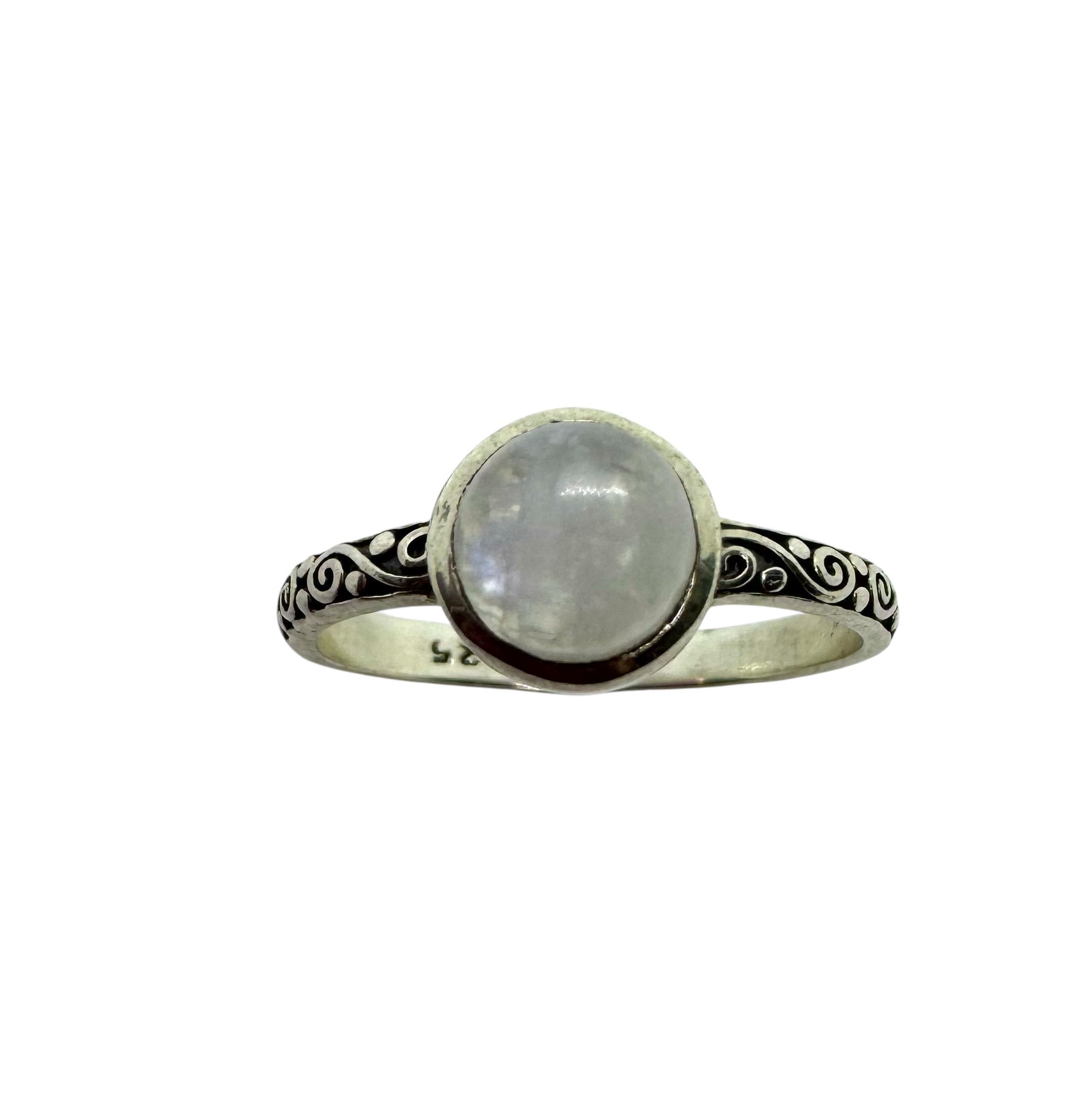 Anel Cabochão Simples de Pedra da Lua
