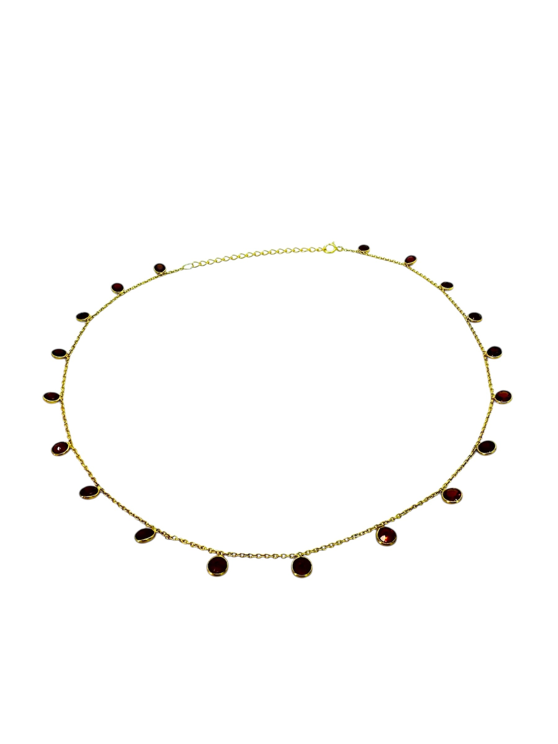 Colar de granada com lapidação de diamante | Prata de lei banhada a ouro 925
