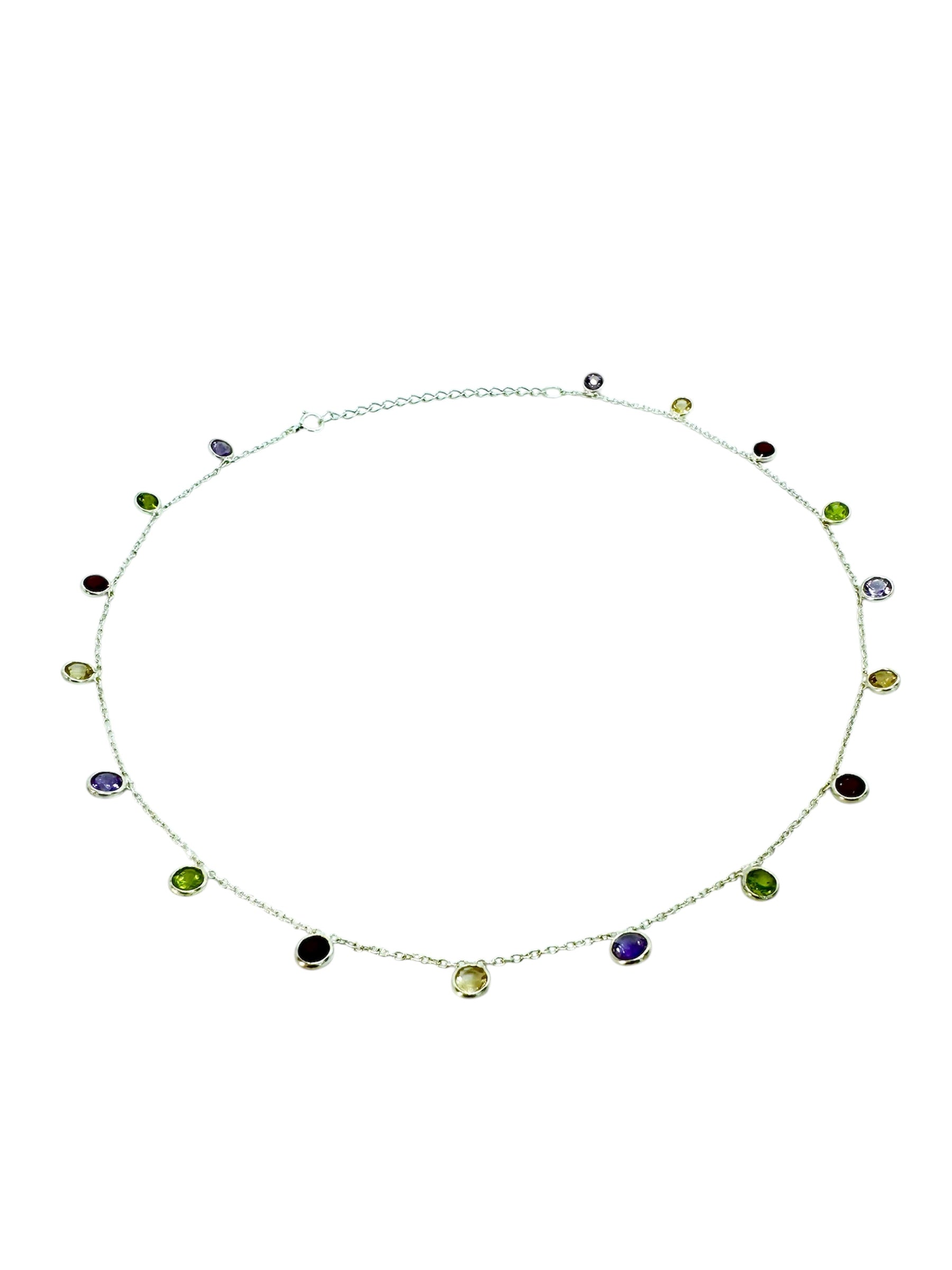 Diamond-Cut Multistones Necklace | 925 Silver