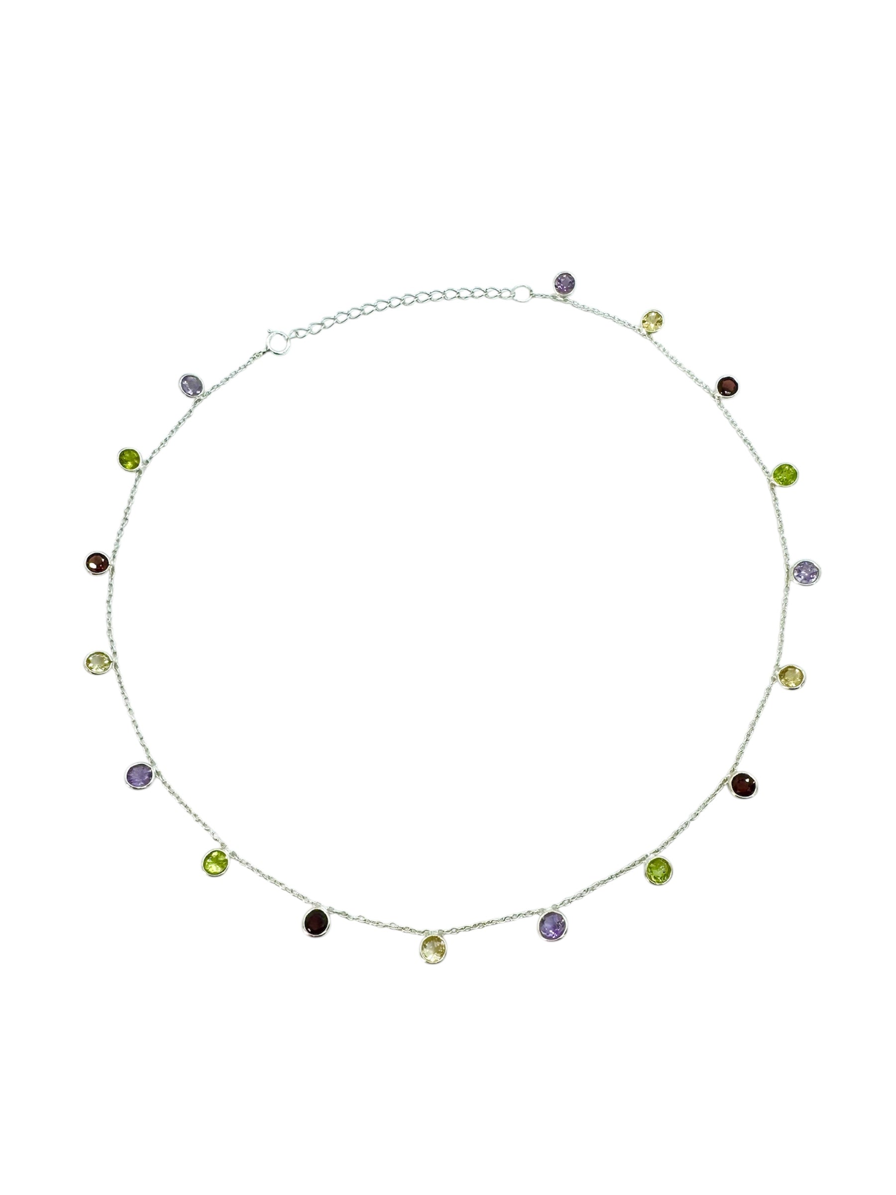Diamond-Cut Multistones Necklace | 925 Silver