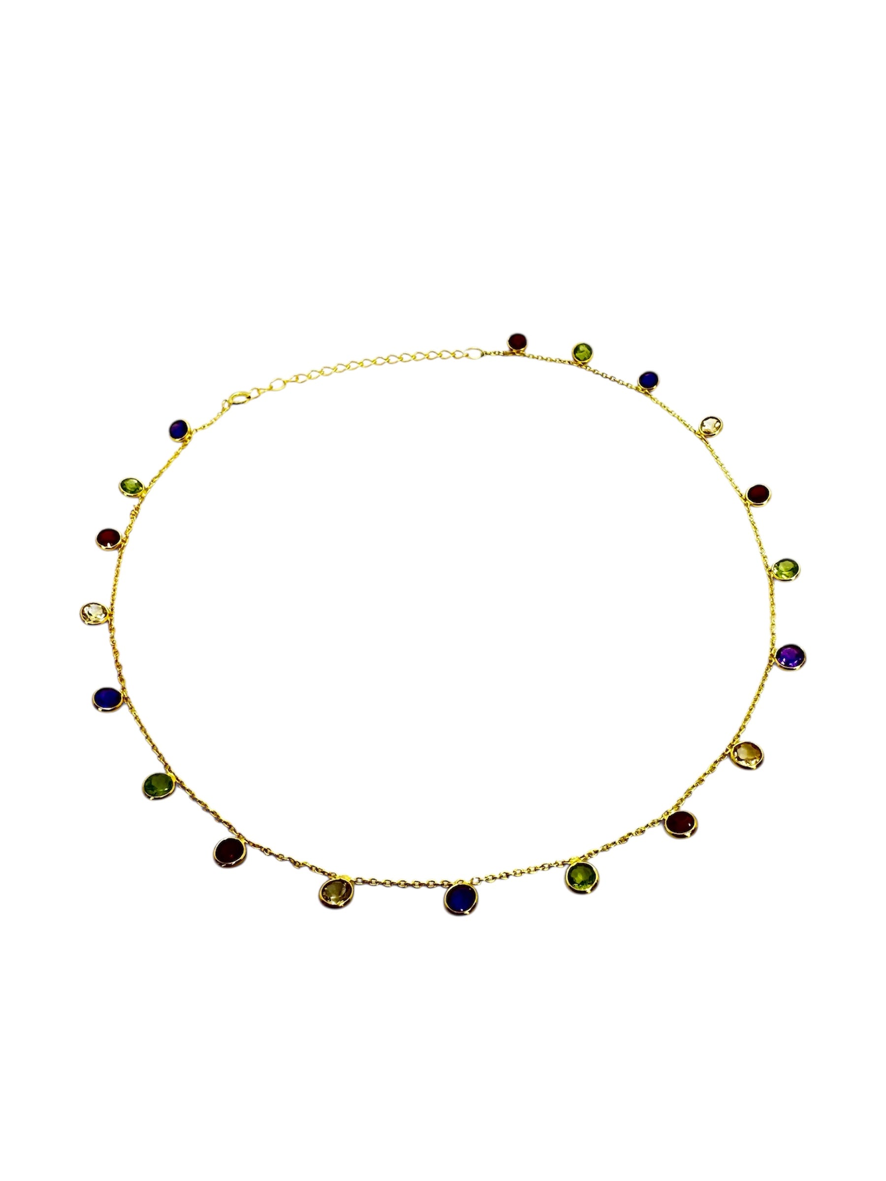 Diamond-Cut Chalcedony Necklace | 925 Gold-Plated Sterling Silver