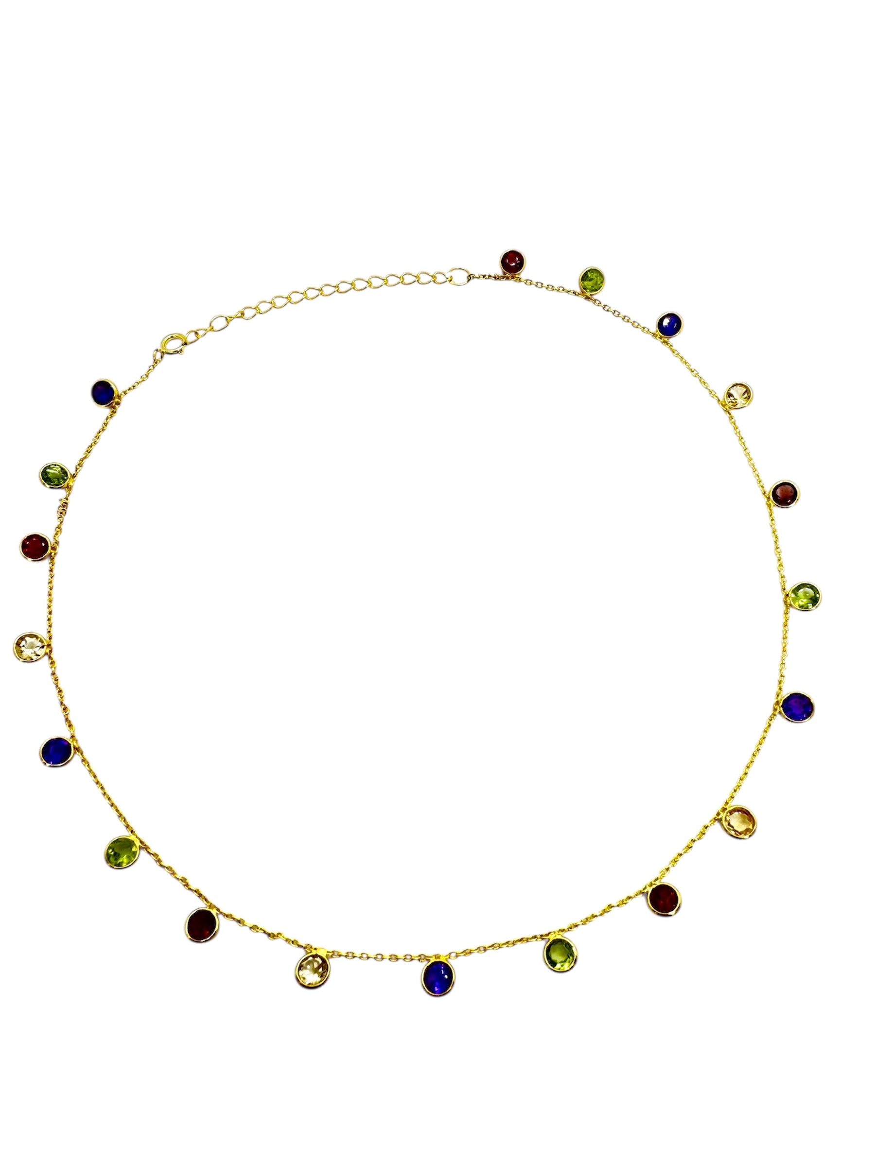 Diamond-Cut Chalcedony Necklace | 925 Gold-Plated Sterling Silver