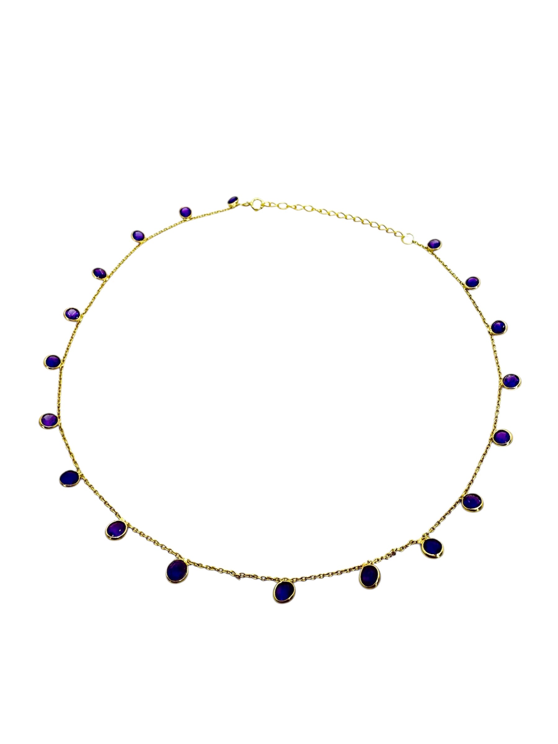 Colar de Ametista com Lapidação de Diamante | Prata 925 Banhada a Ouro