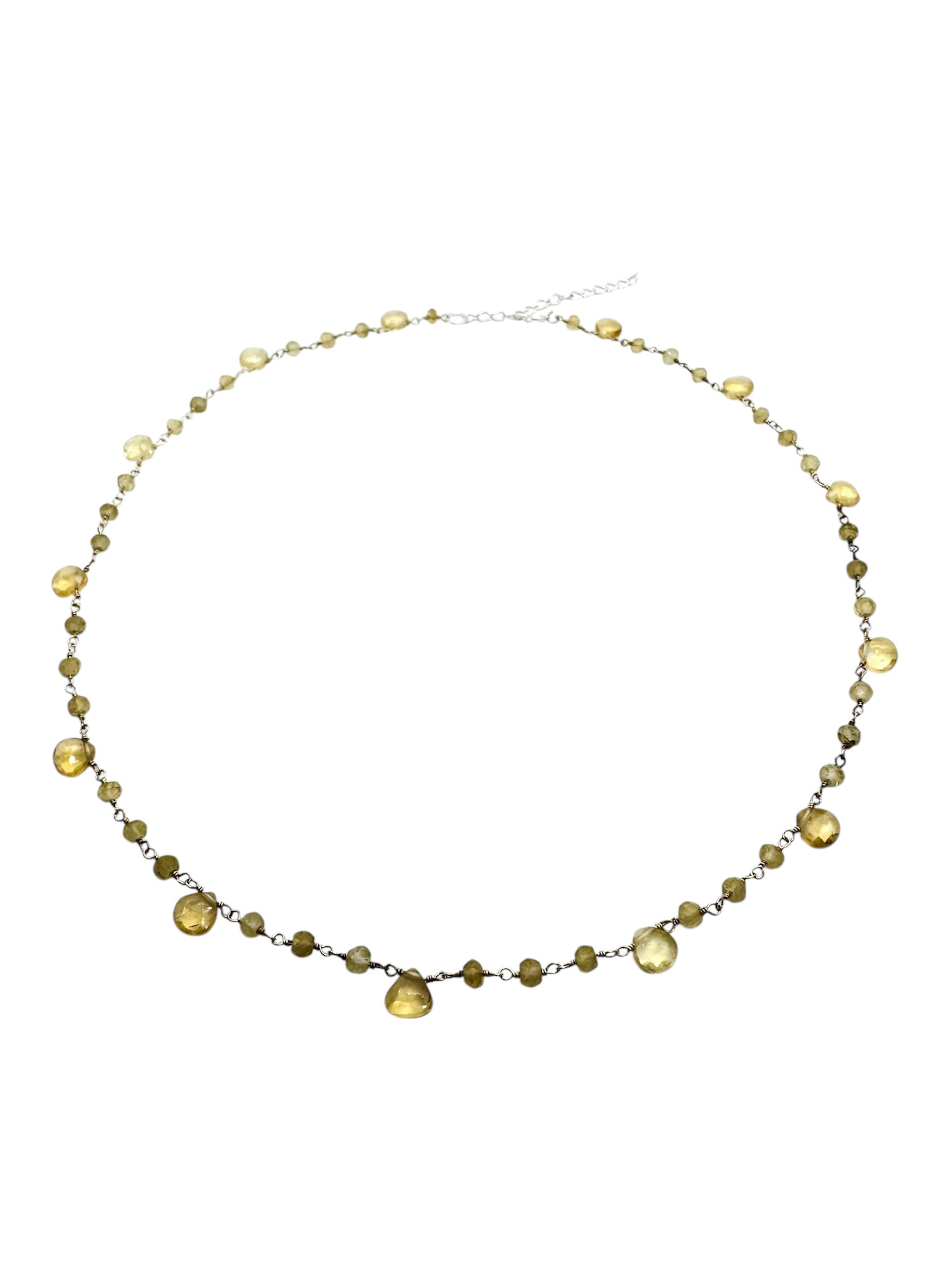 Colar Citrino Lágrima | Prata de Lei Banhada a Ouro 925