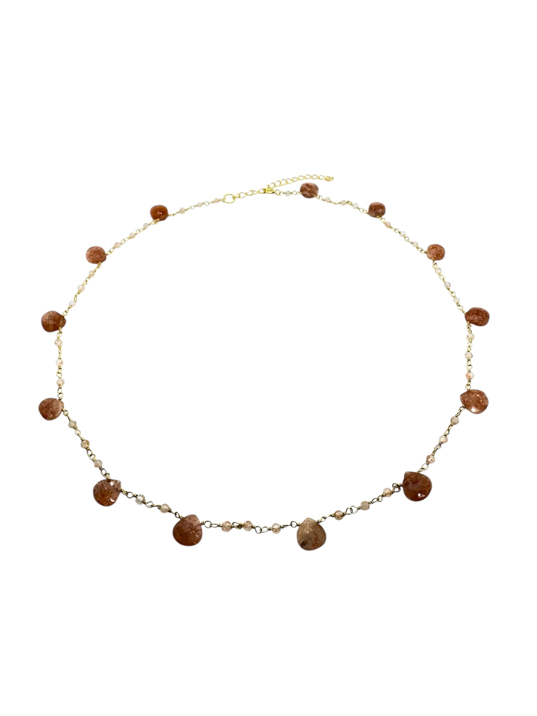 Colar Sunstone Lágrima | Prata de Lei Banhada a Ouro 925