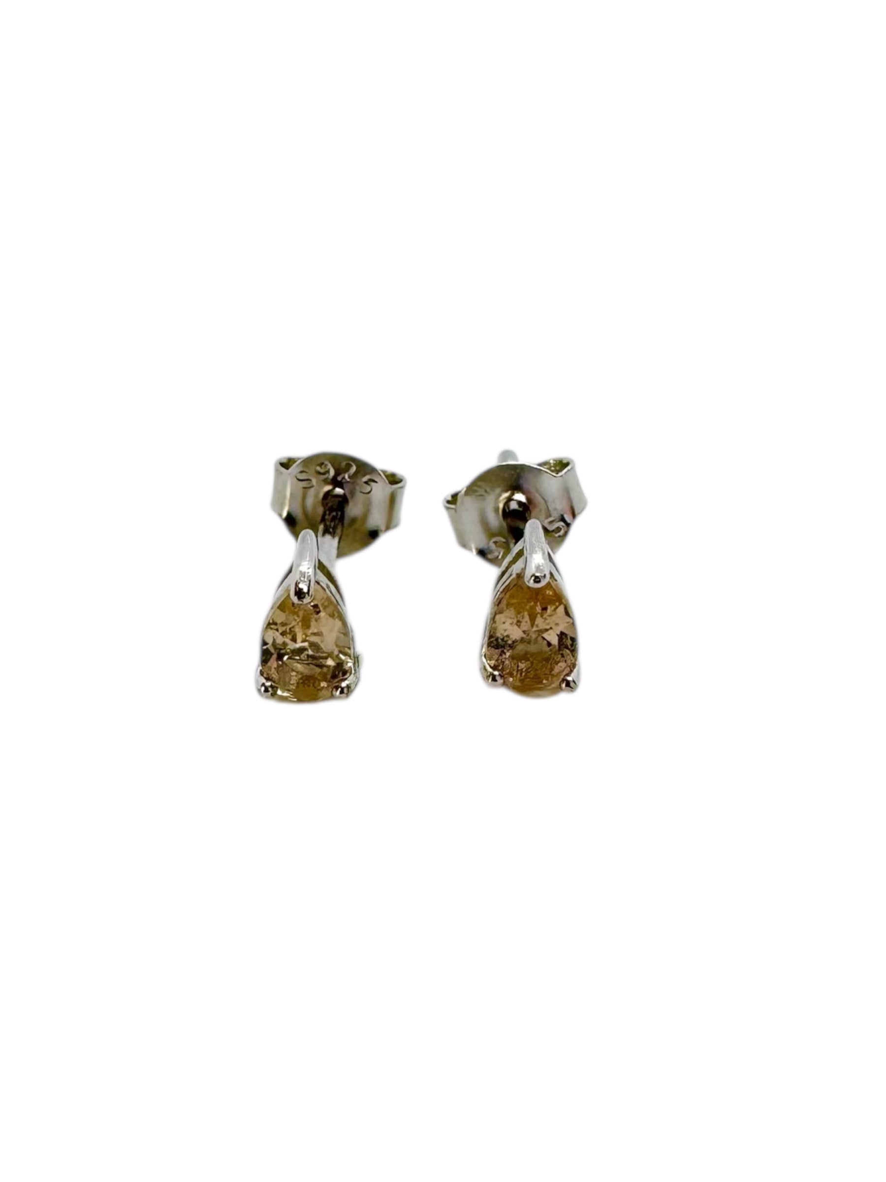 Earrings with gold-plated silver and Teardrop faceted  Morganite