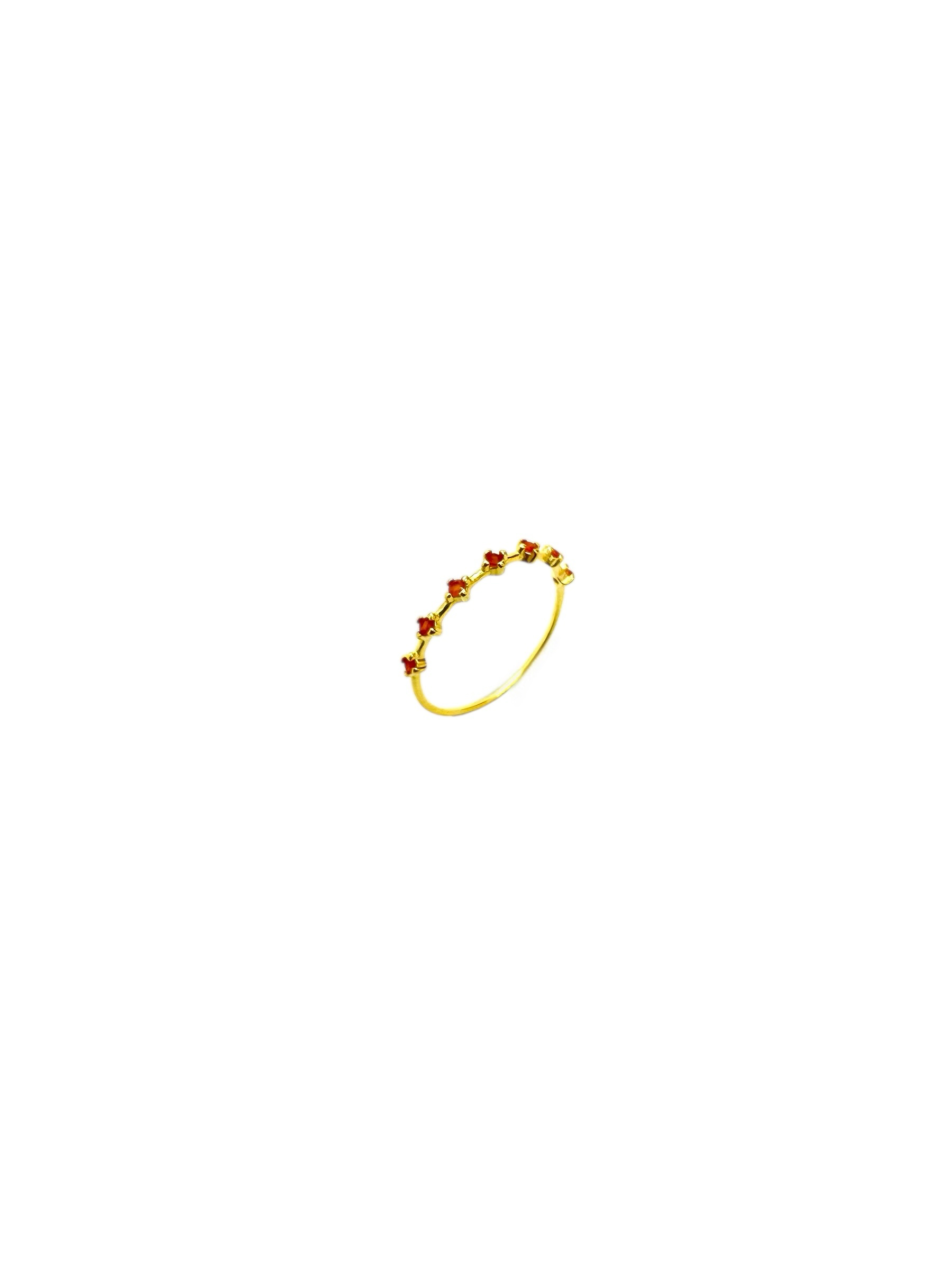 Delicada cornalina de cinco facetas e prata de lei